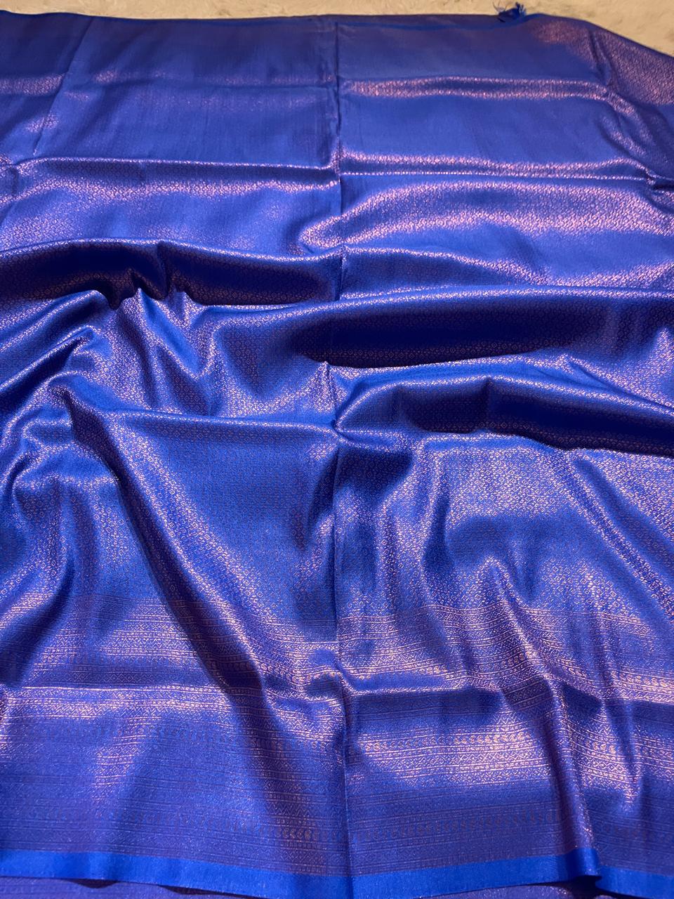 ROYAL AFFAIR-BANARASI BROCADE ROYAL BLUE  SILK SAREE