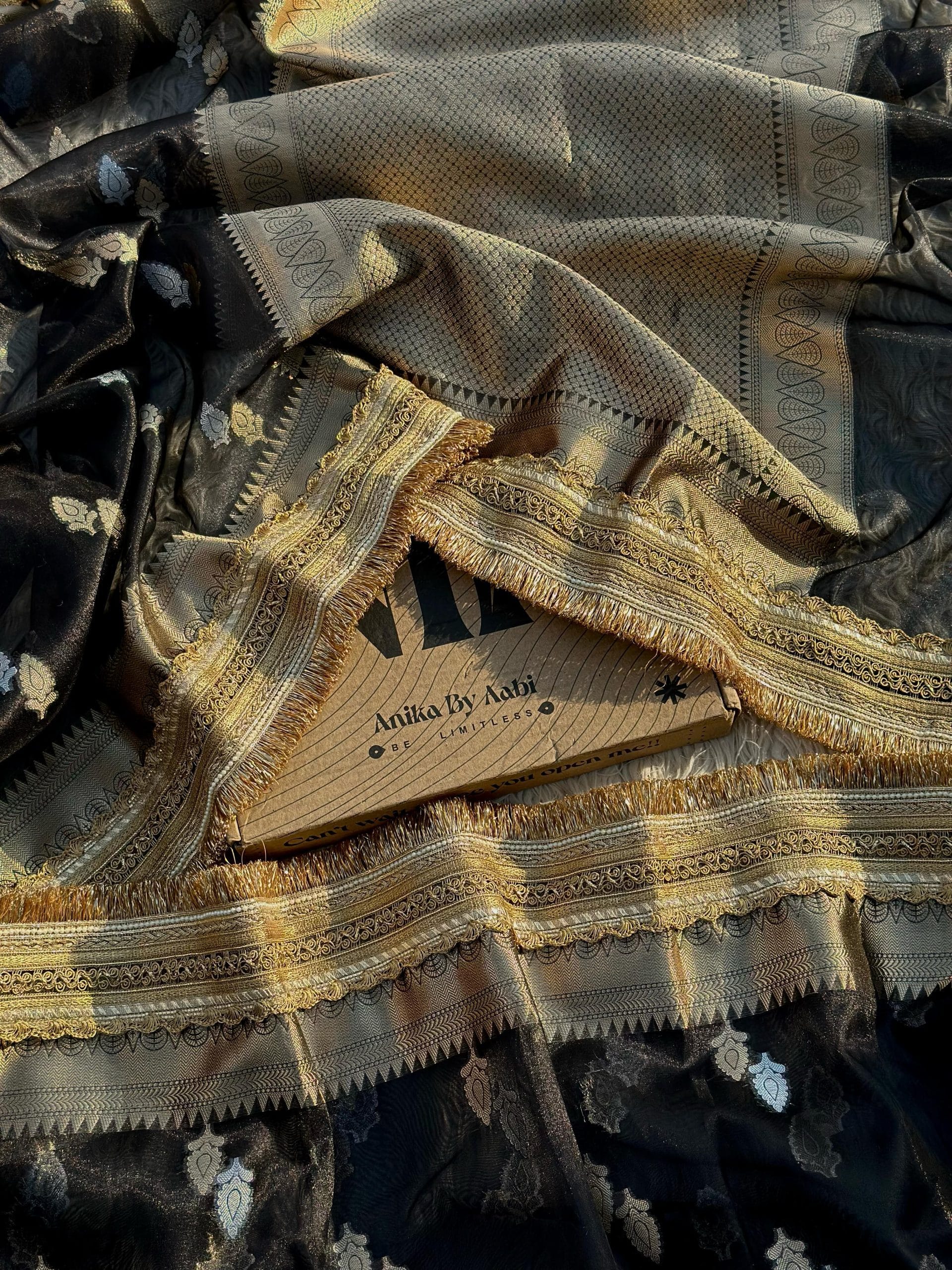 TISSUE LUXE-BLACK SAREE