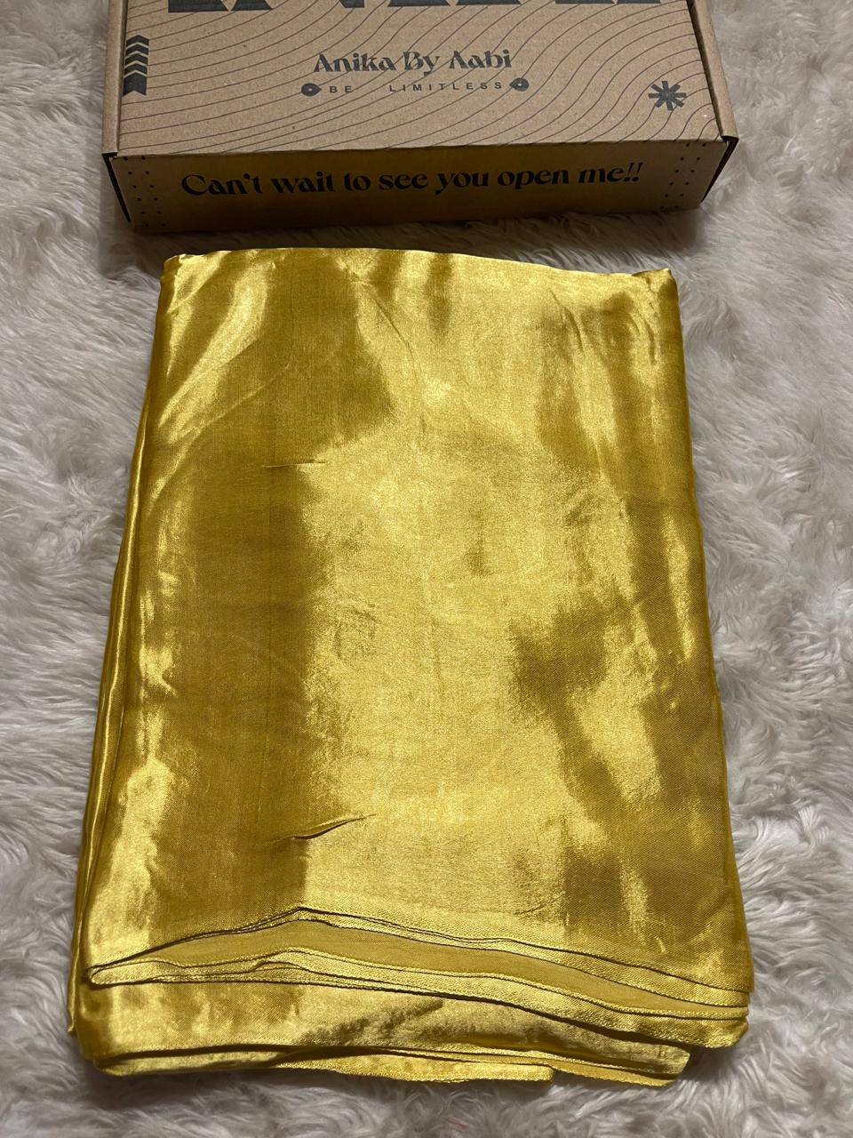 MODAL PLAIN SAREE-LEMON YELLOW