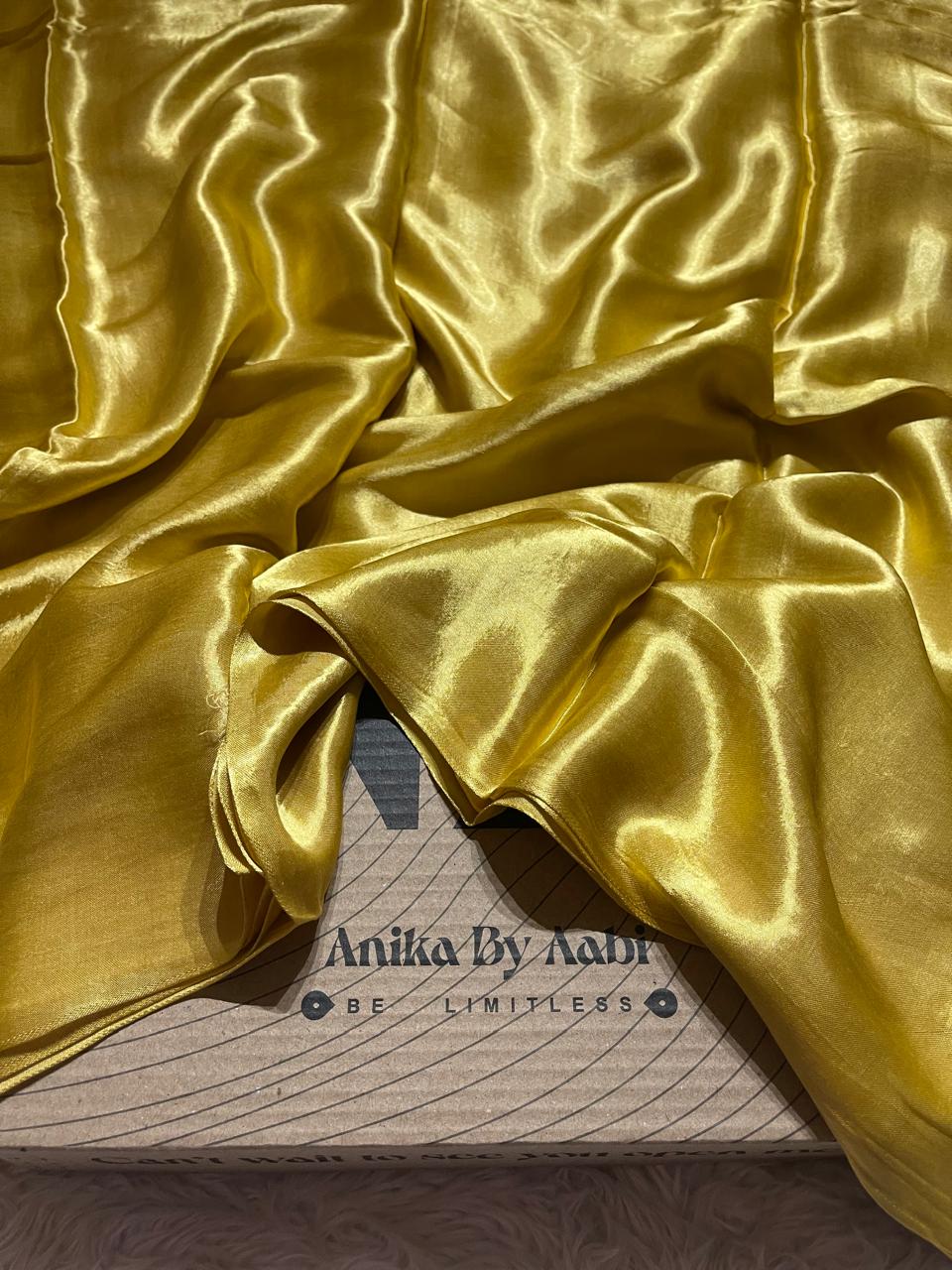 MODAL PLAIN SAREE-LEMON YELLOW