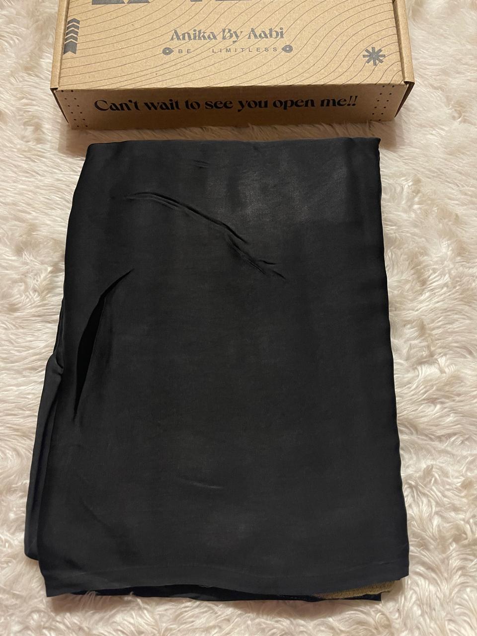 MODAL PLAIN SAREE-BLACK