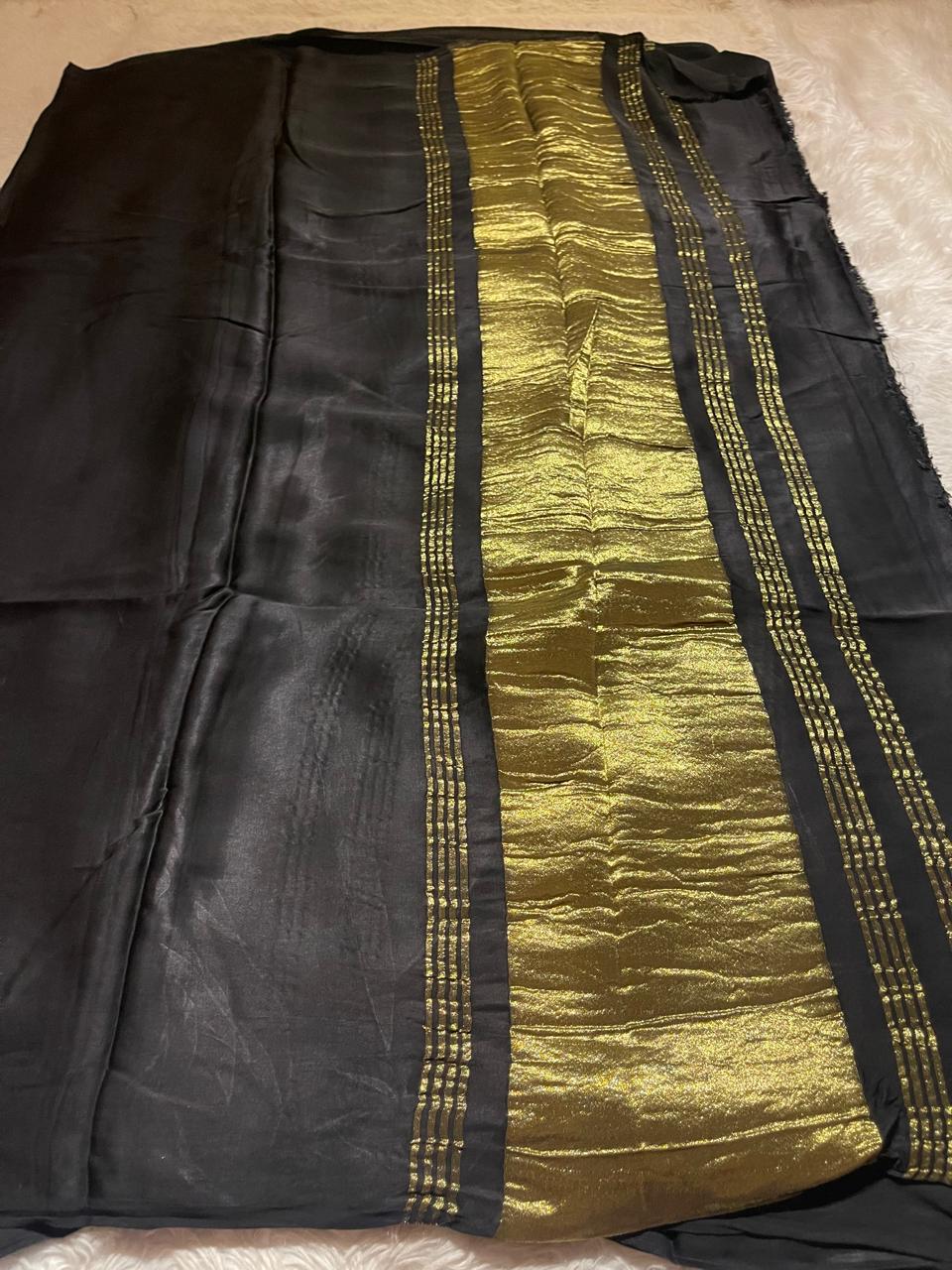 MODAL PLAIN SAREE-BLACK