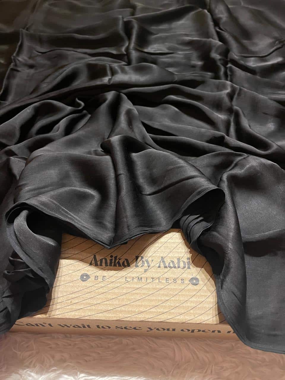 MODAL PLAIN SAREE-BLACK