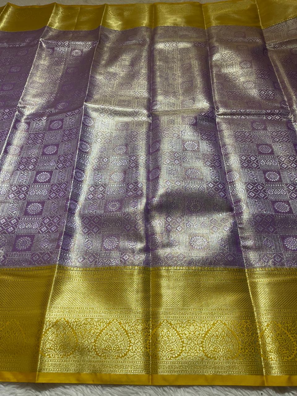 SWAYAMVARAM-LILAC WITH PASTE YELLOW BRIDAL EDIT SAREE