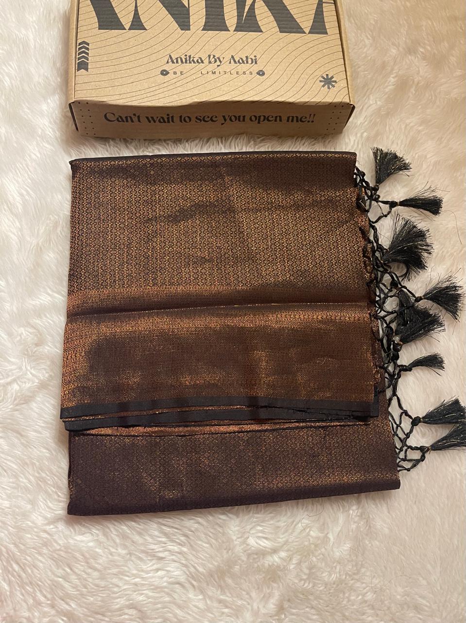 ROYAL AFFAIR- BANARASI BROCADE BLACK SILK SAREE