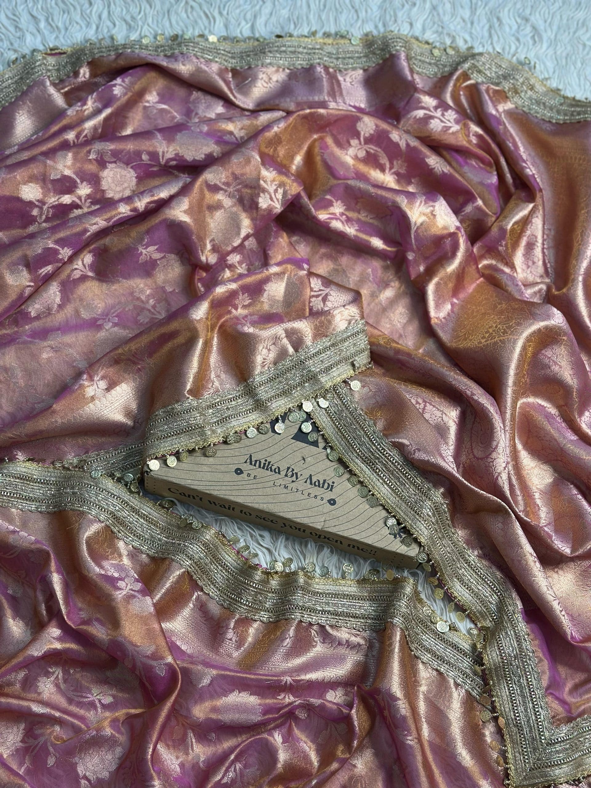 TISSUE LUXE-FLORA ONION PINK SAREE