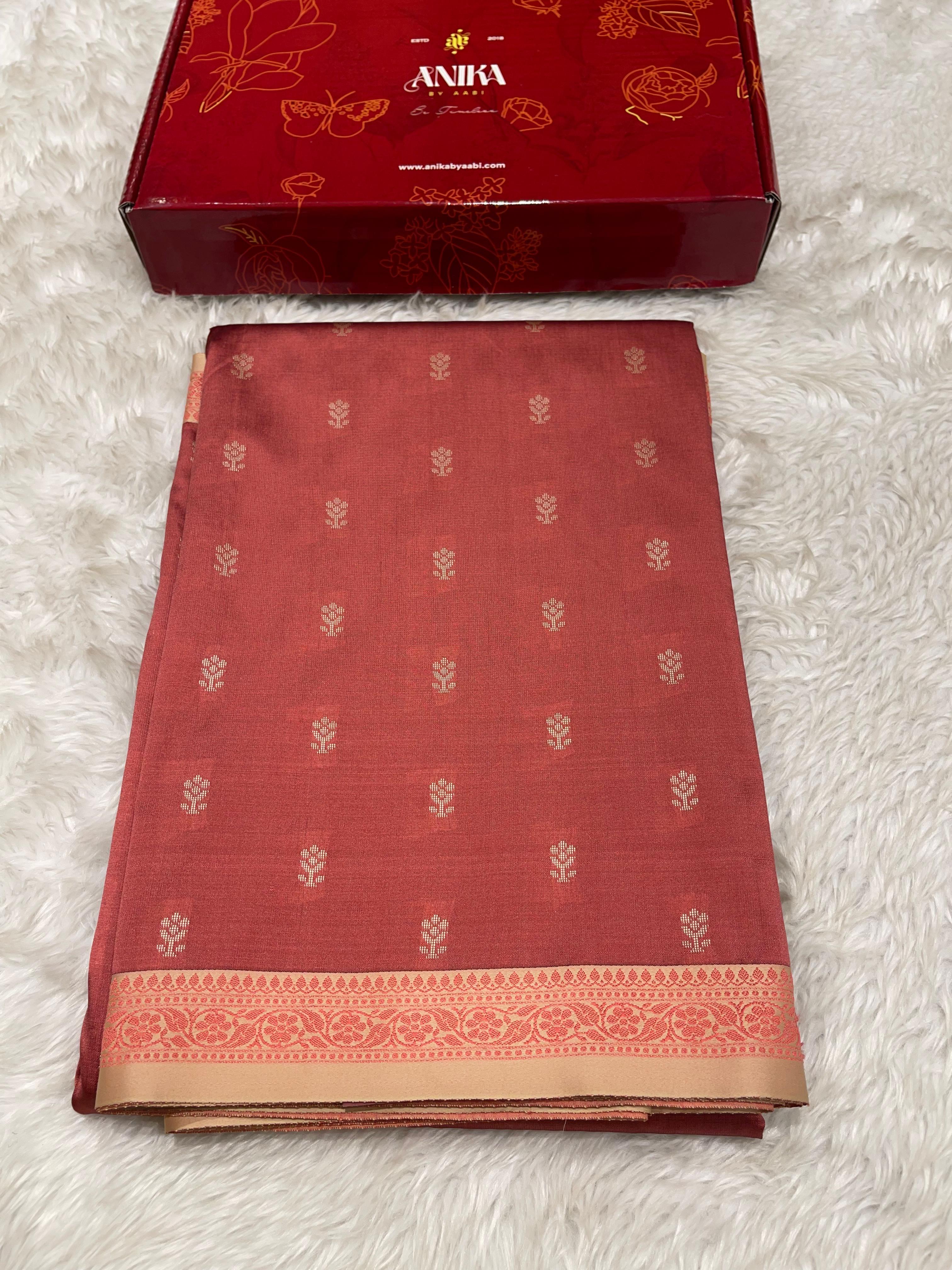 Anika's cotton silk Saree - Butta peach