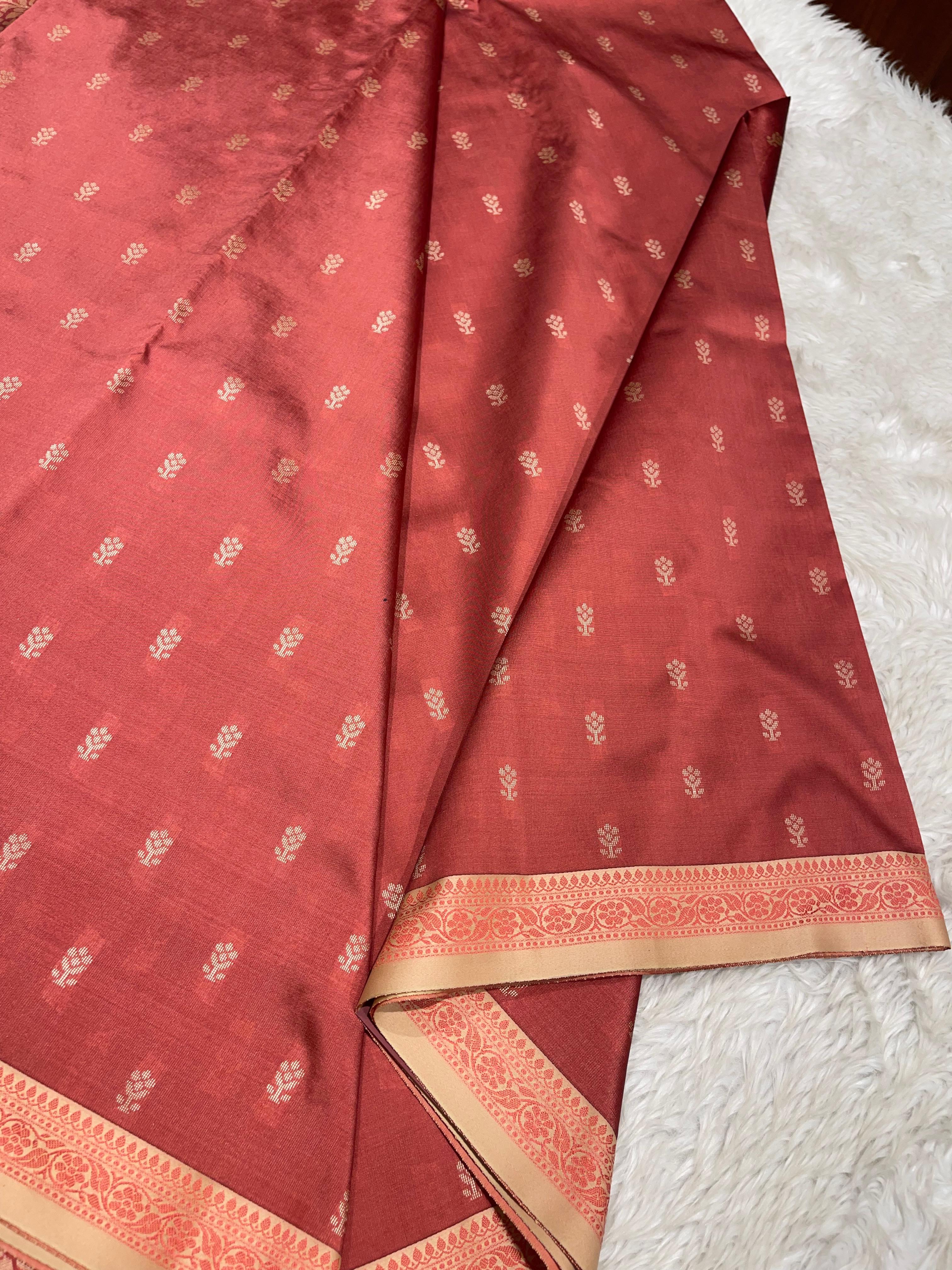 Anika's cotton silk Saree - Butta peach