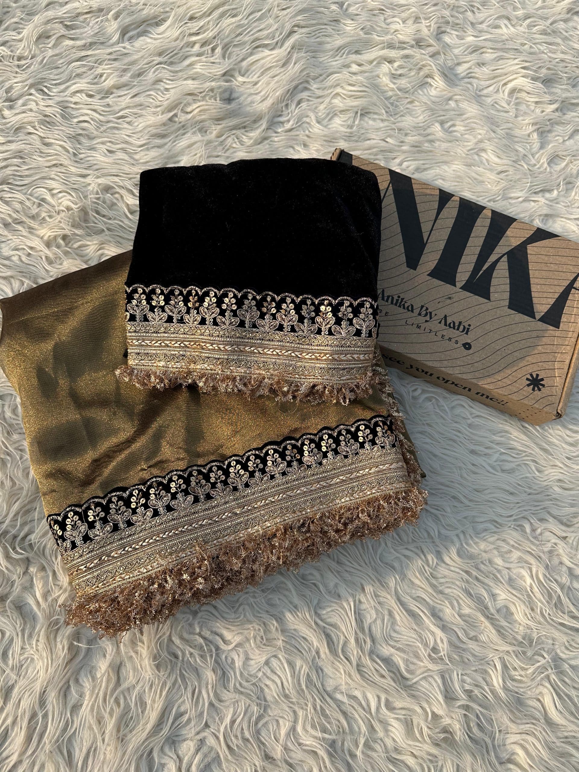 TISSUE LUXE-DP GOLD SAREE