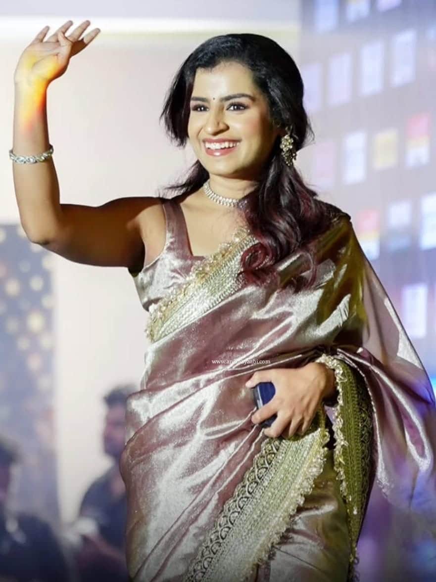 TISSUE LUXE SAREE - COFFEE