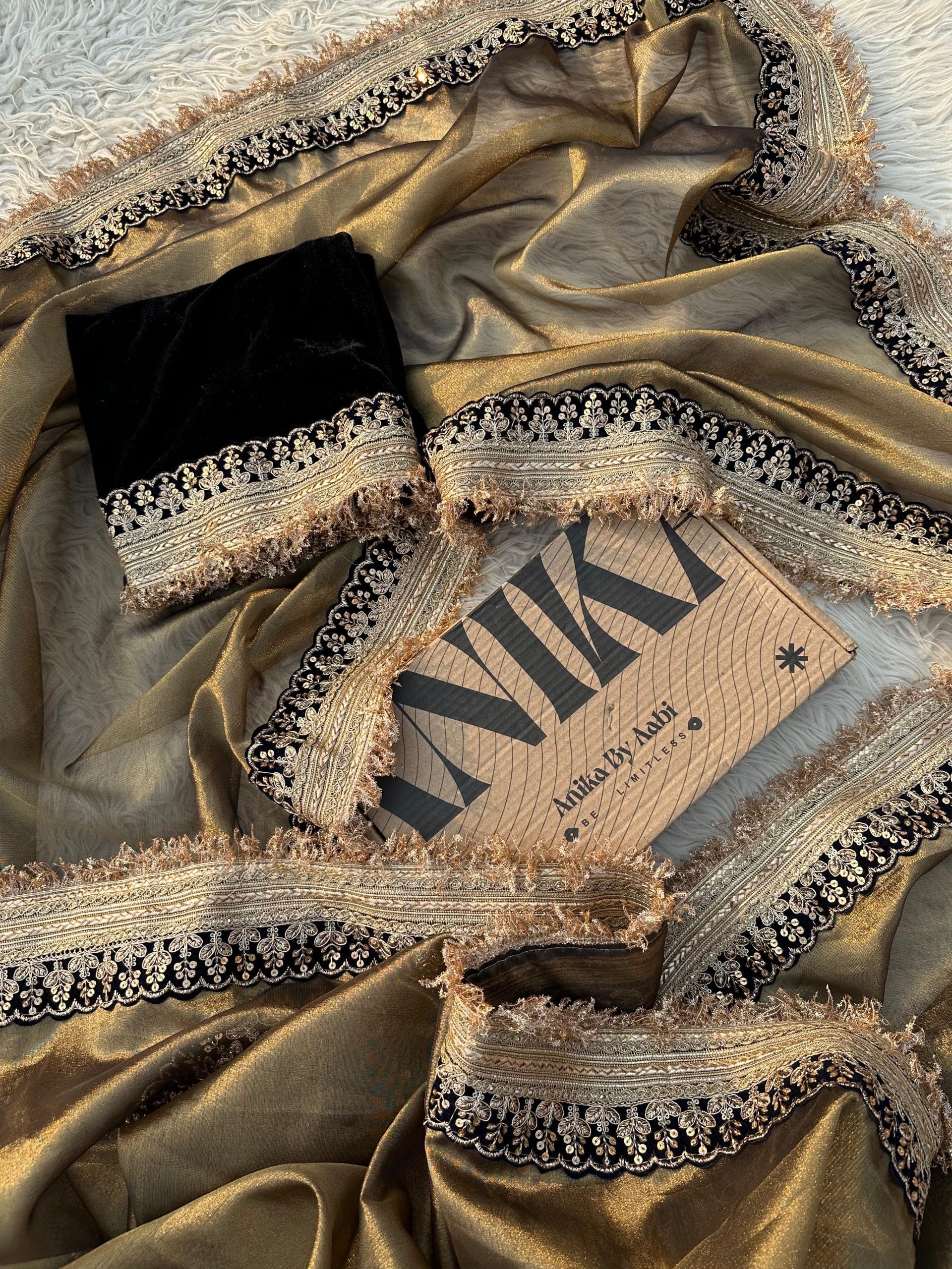 TISSUE LUXE-DP GOLD SAREE