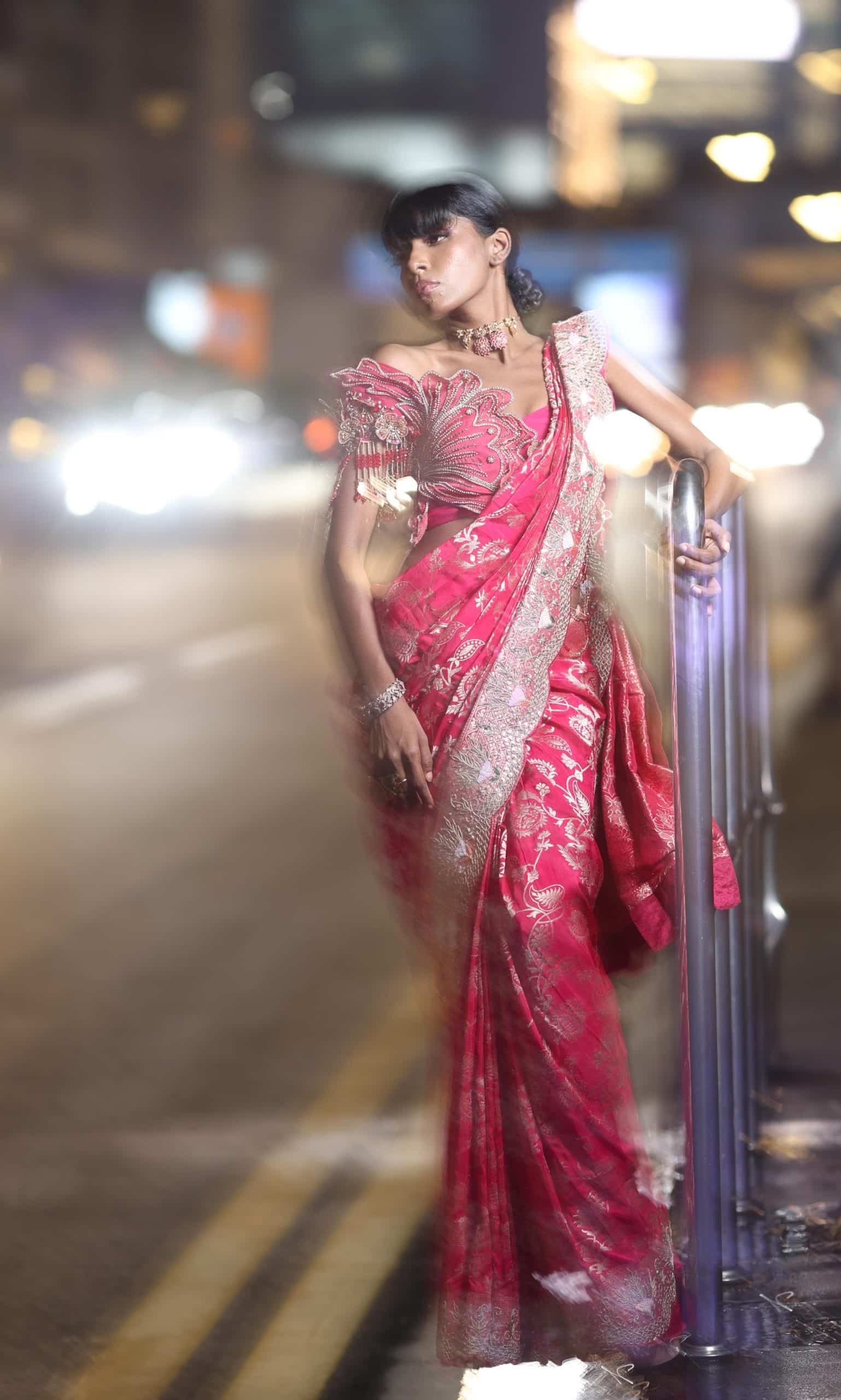 ANIKA BRIDAL EDIT-RANI PINK RED DUALTONE SAREE