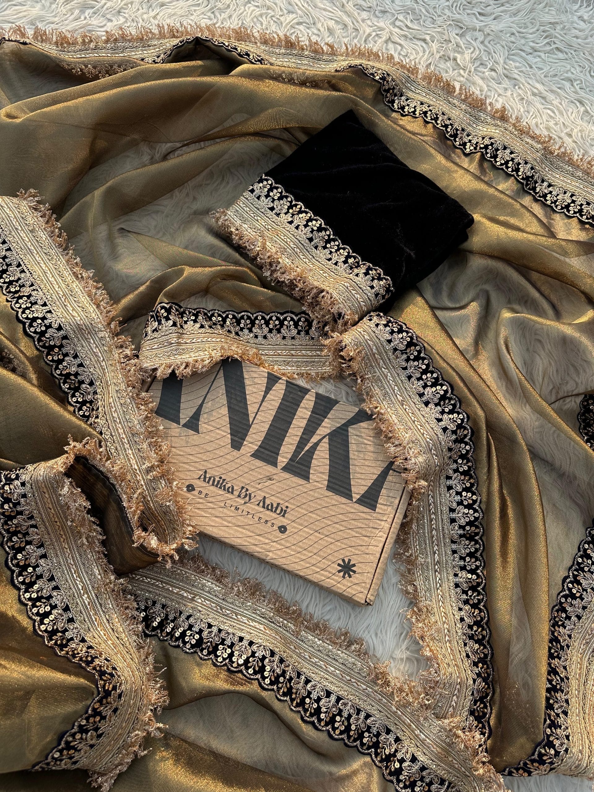 TISSUE LUXE-DP GOLD SAREE