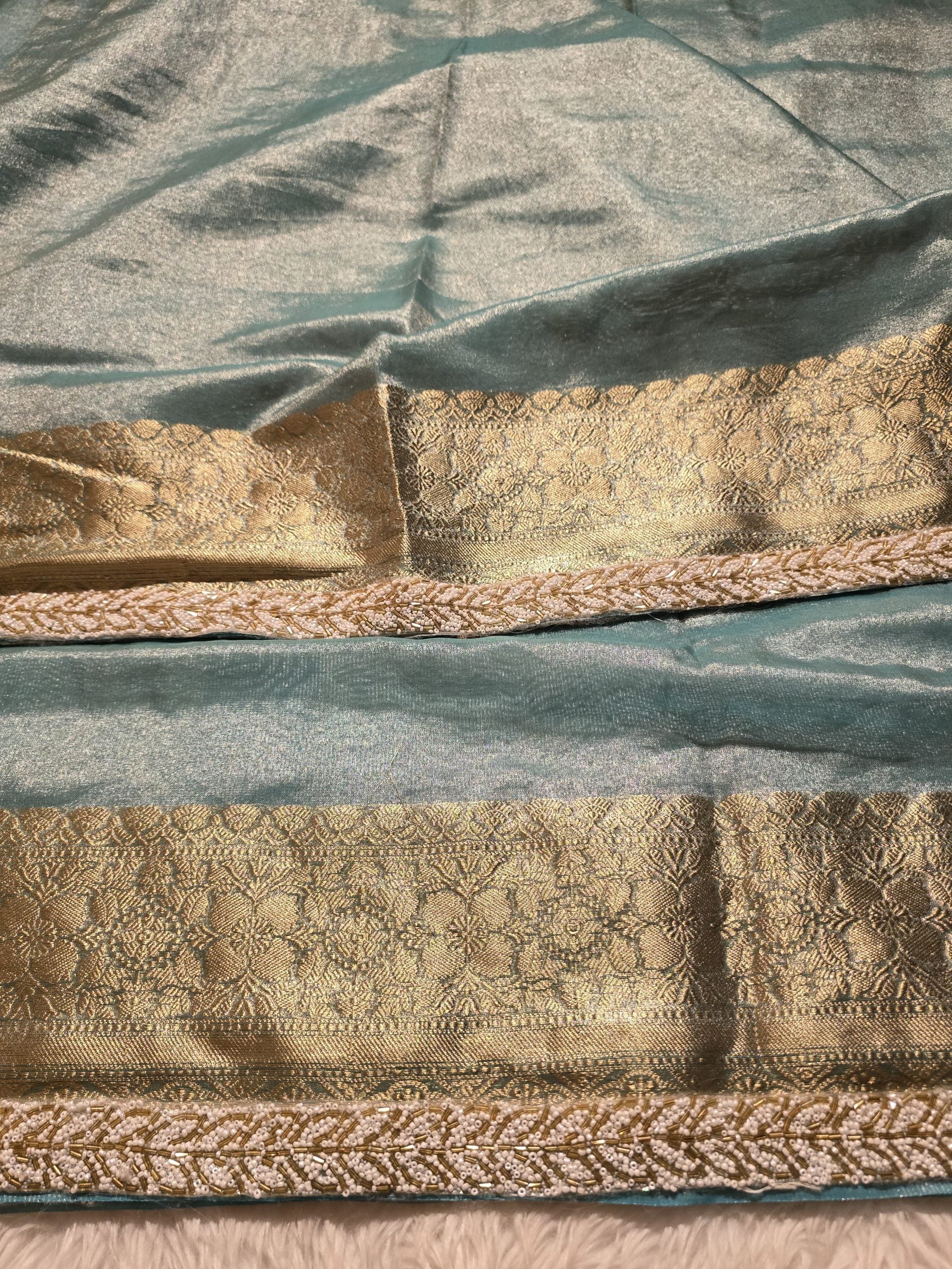 TISSUE BEATS-SKY BLUE SAREE