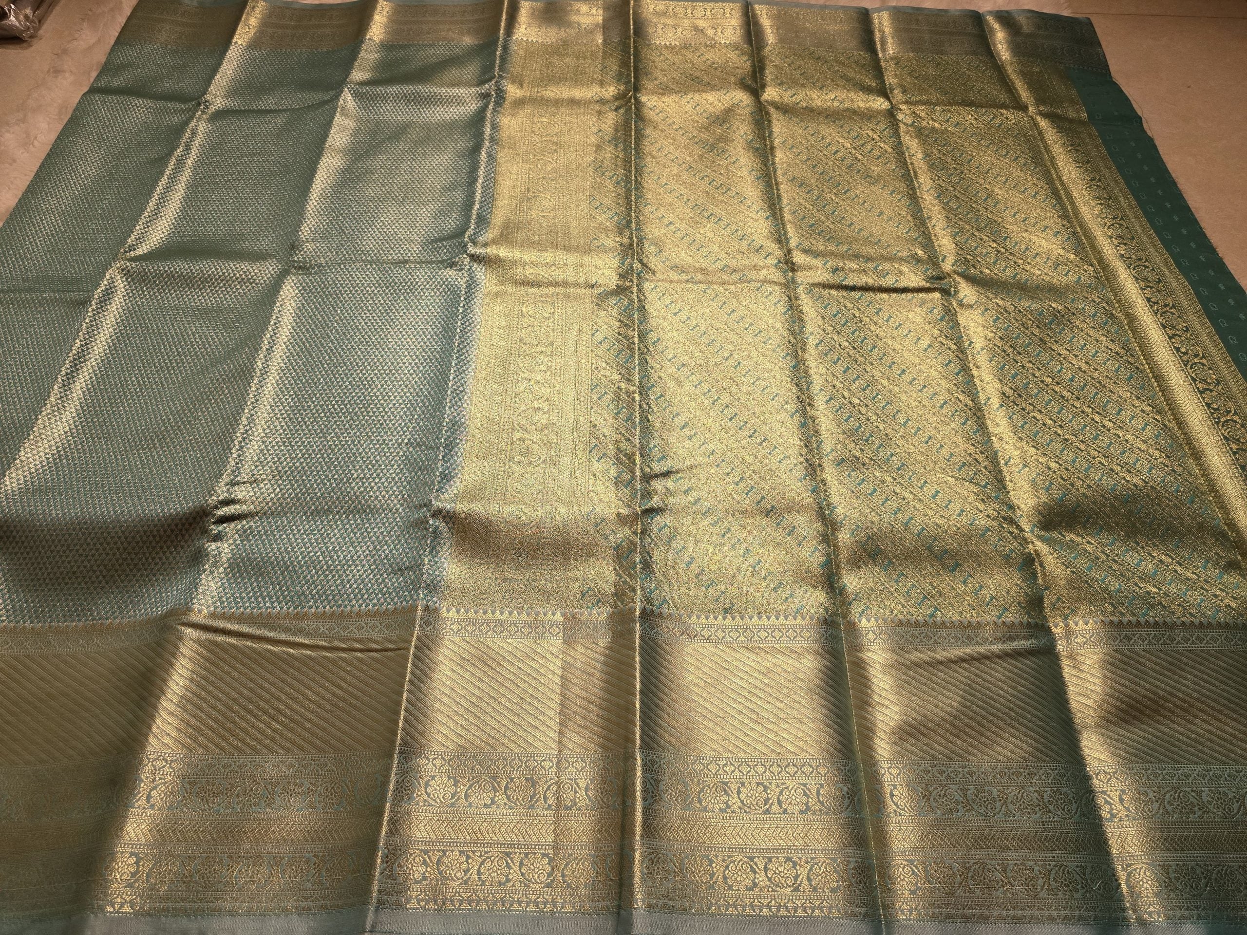 SWAYAMVARAM-PASTEL TEAL BROCADE EDIT SAREE