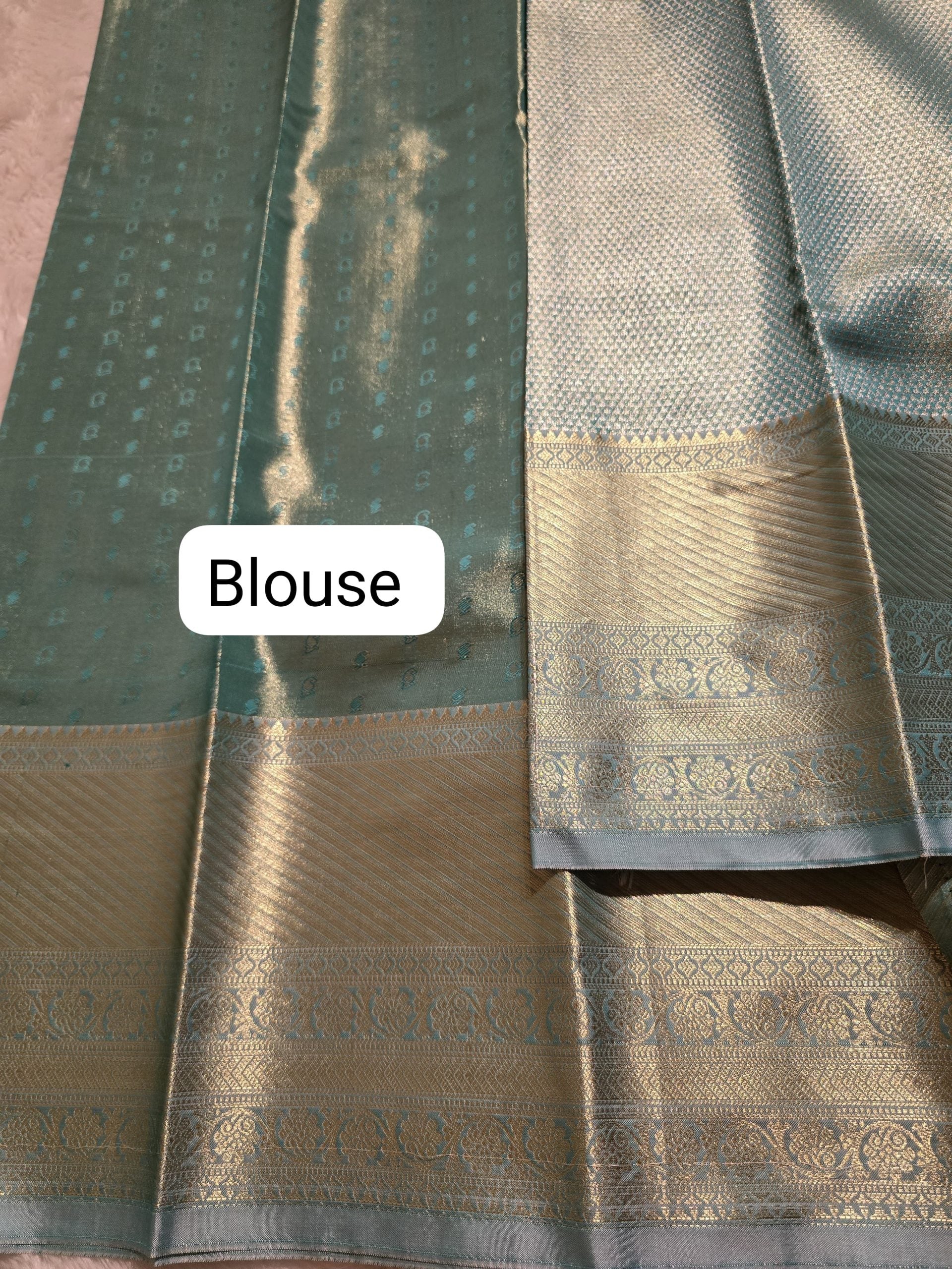 SWAYAMVARAM-PASTEL TEAL BROCADE EDIT SAREE