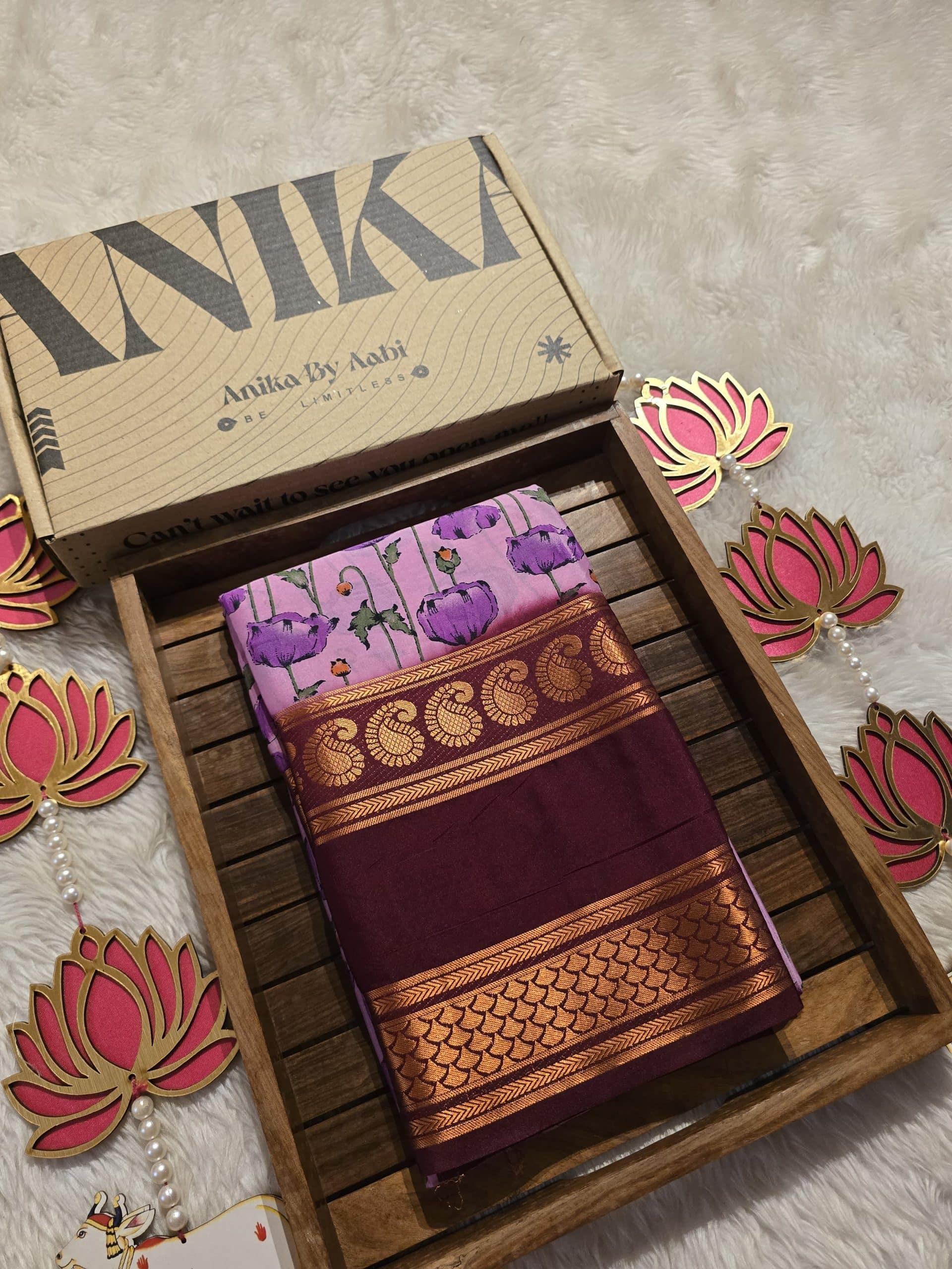 MYSORE FLORAL- DUAL TONE SAREE