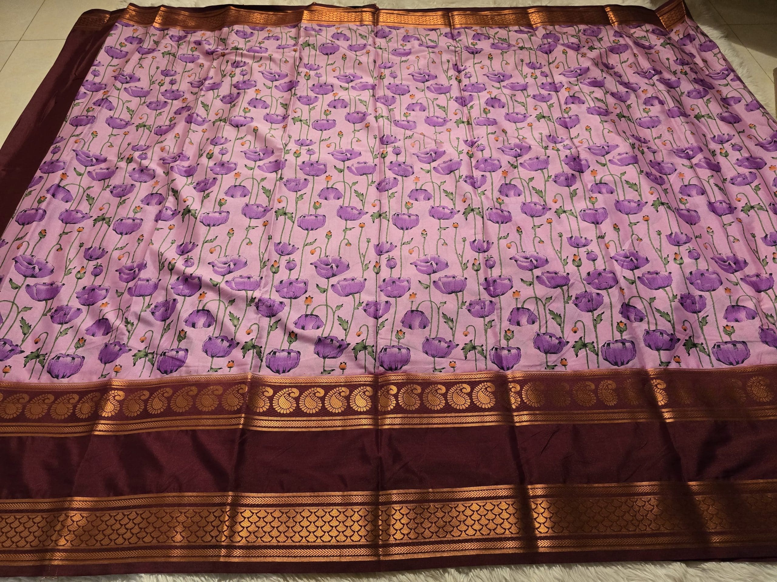 MYSORE FLORAL- DUAL TONE SAREE