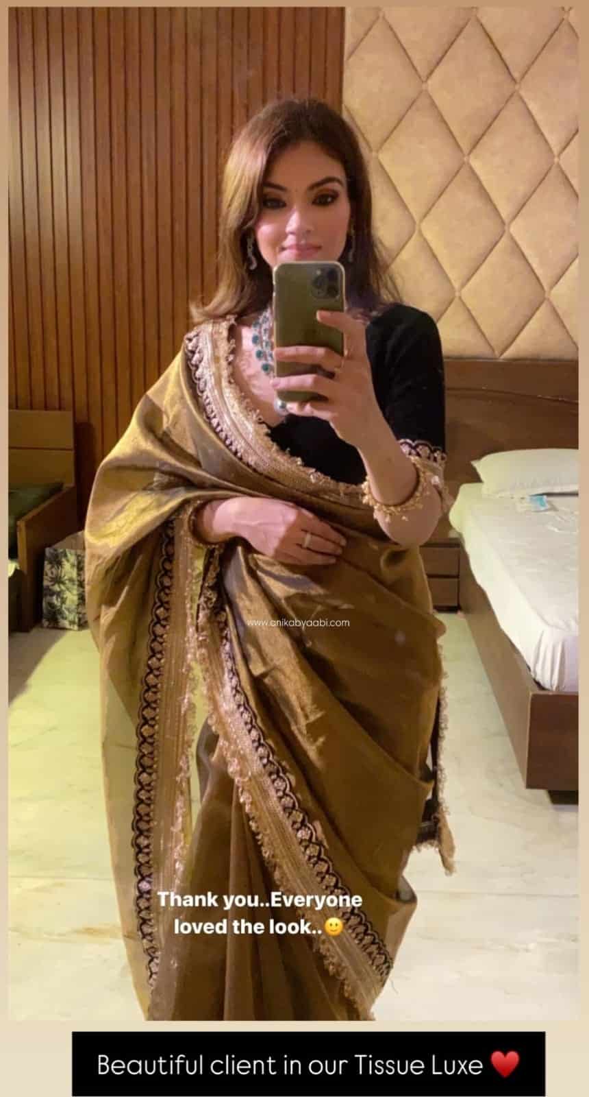 TISSUE LUXE-DP GOLD SAREE