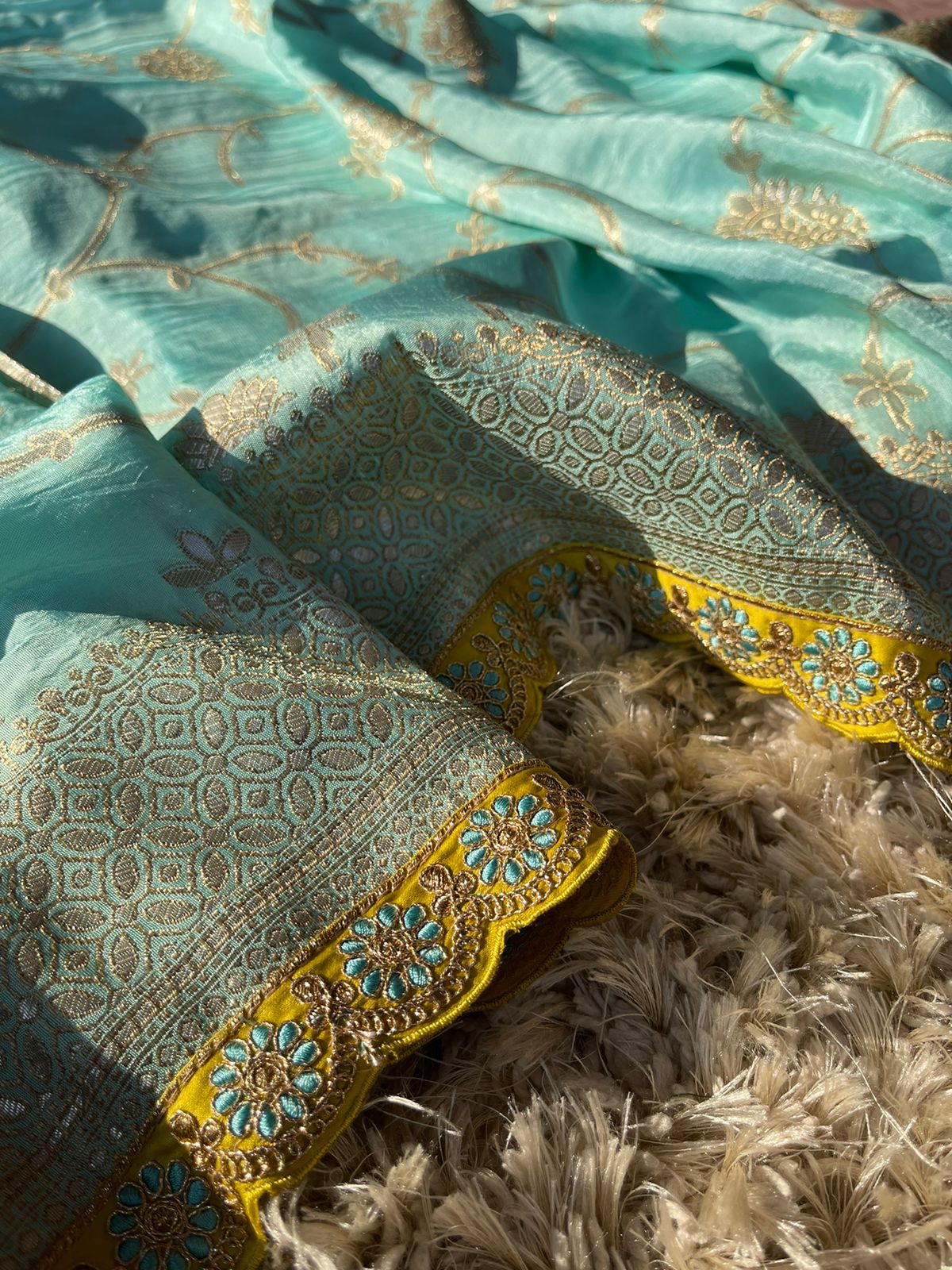 SUHA- SEA BLUE SAREE