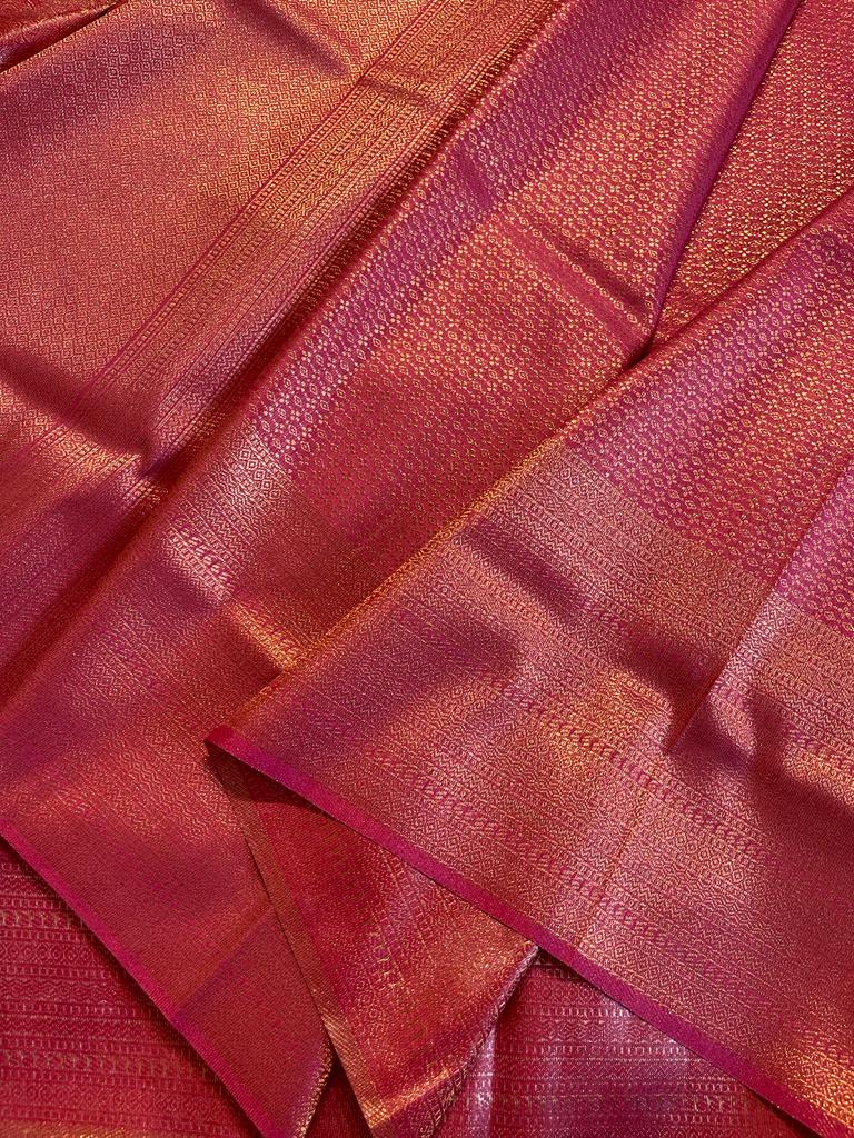 ROYAL AFFAIR - DARK PEACH BANARASI BROCADE SILK SAREE