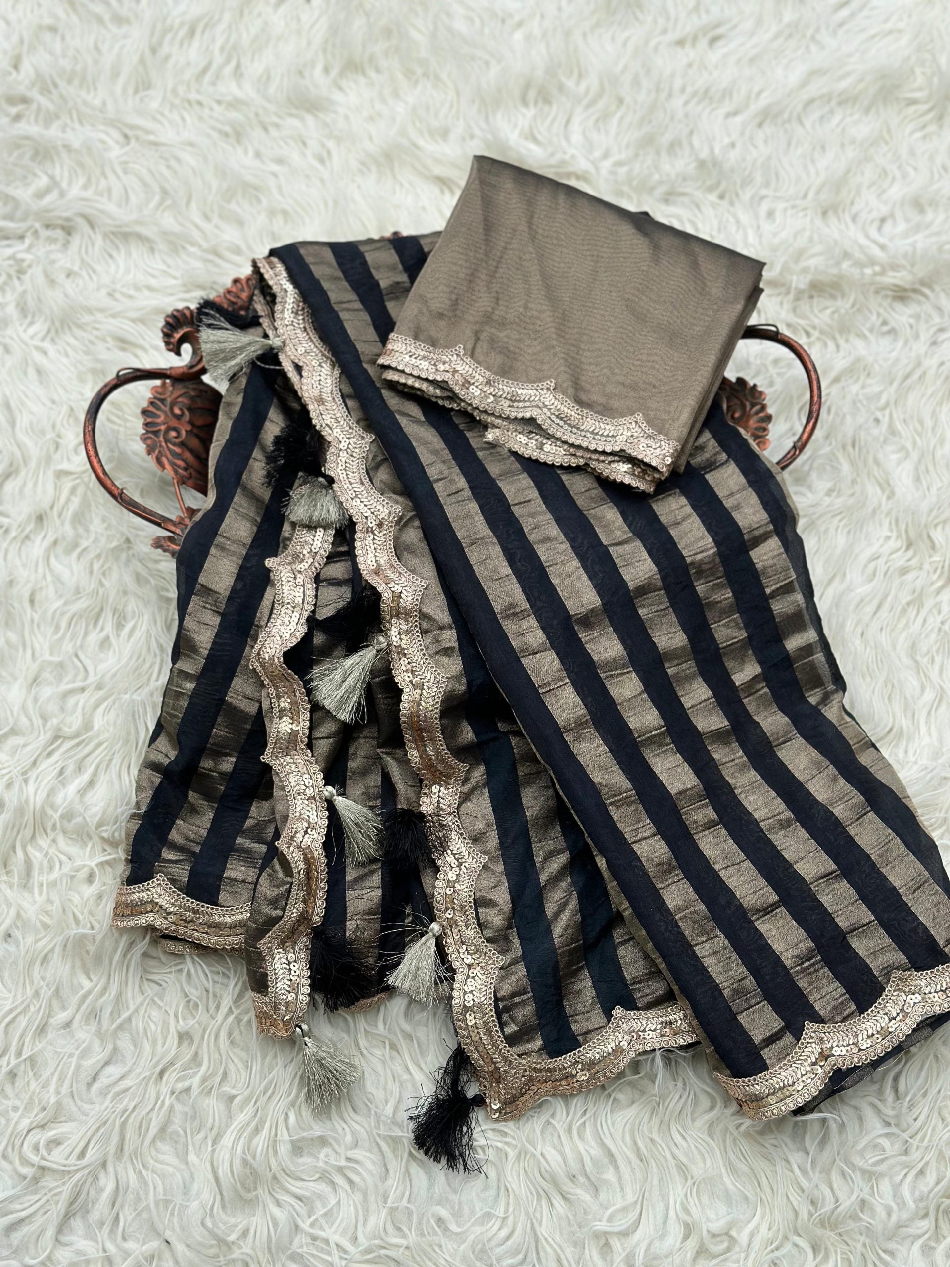 ONAM SERIES-TRISH BLACK SAREE