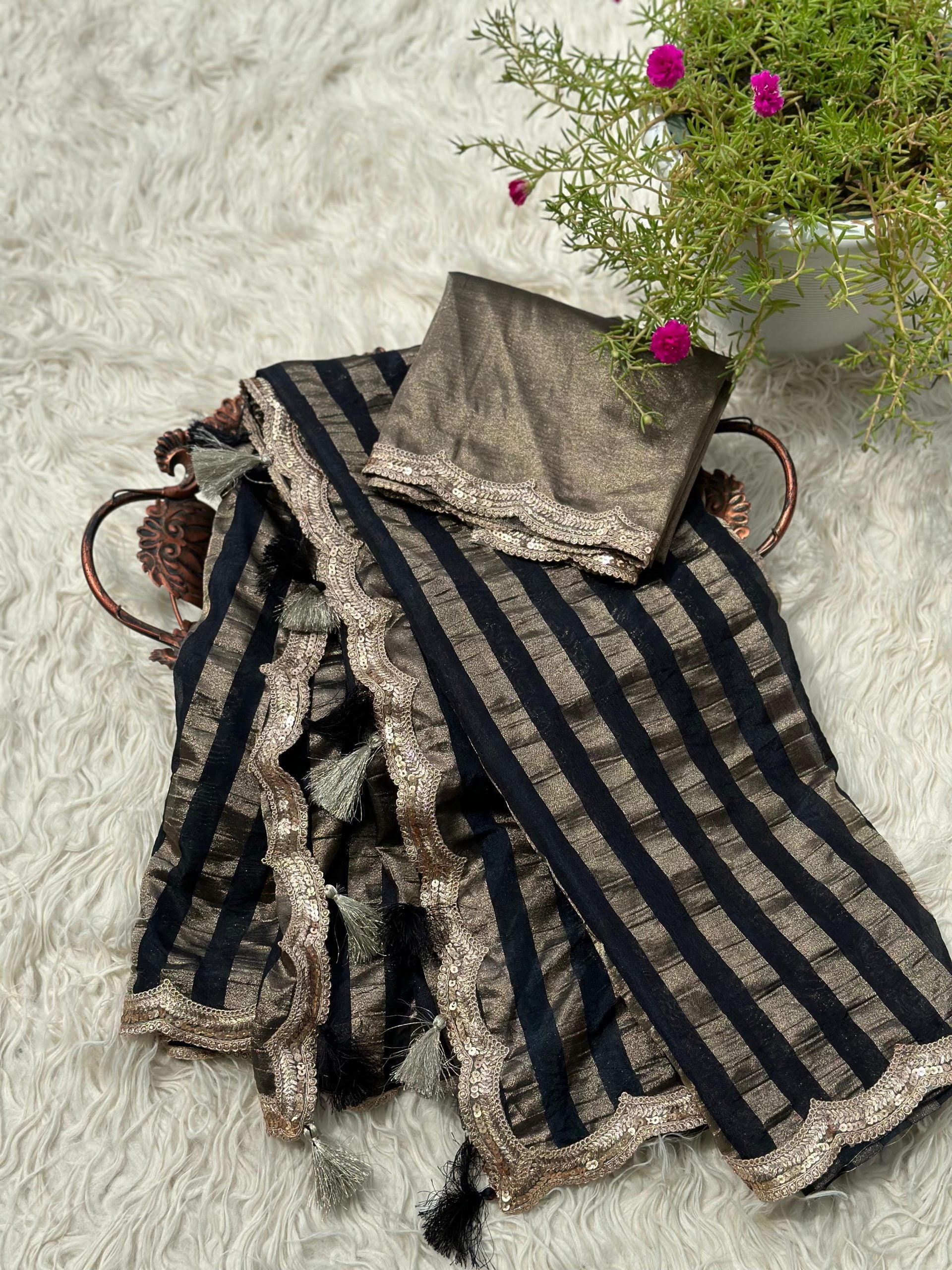 ONAM SERIES-TRISH BLACK SAREE