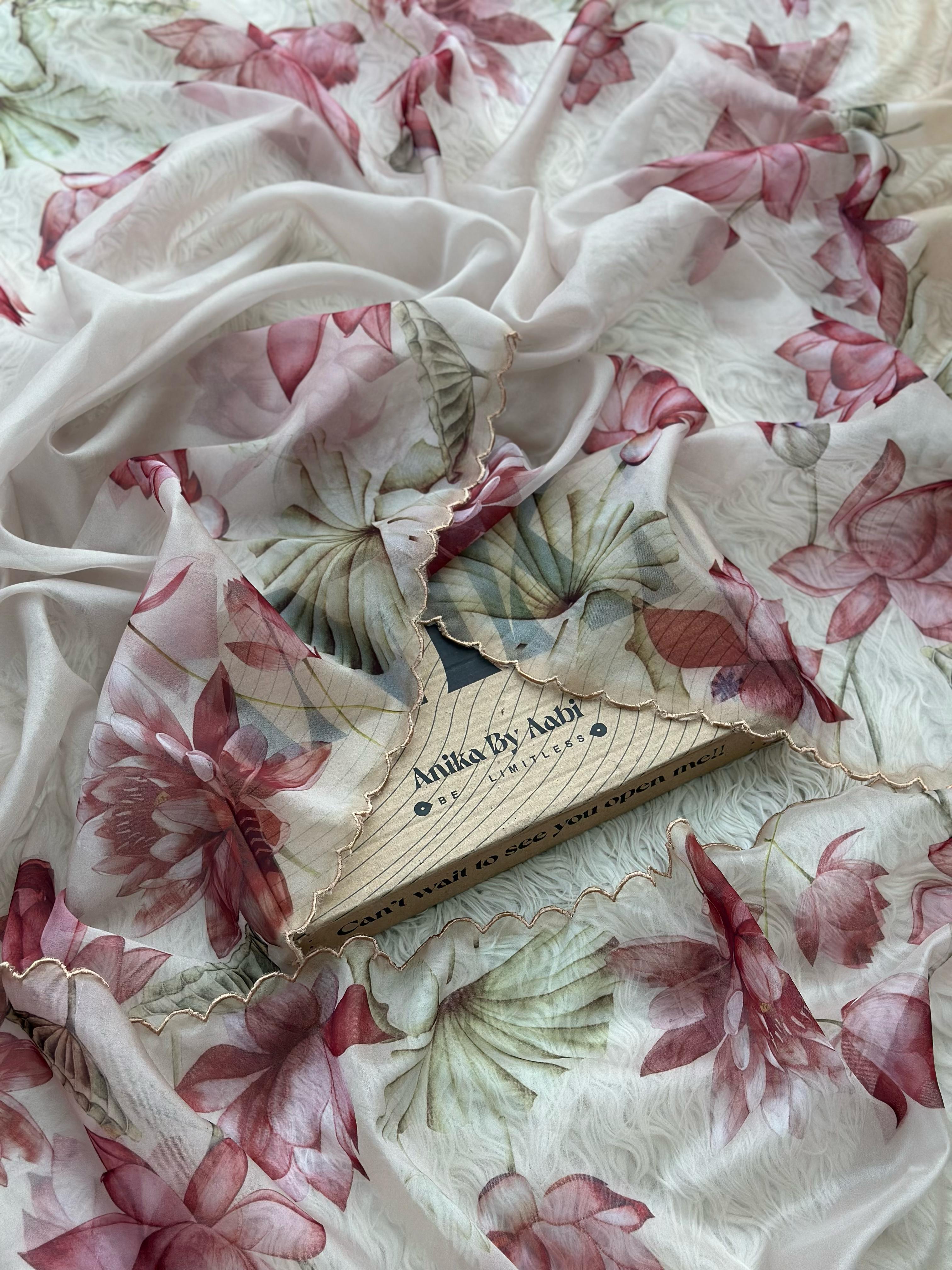 SITARA - FLORAL KORA ORGANZA  SAREE