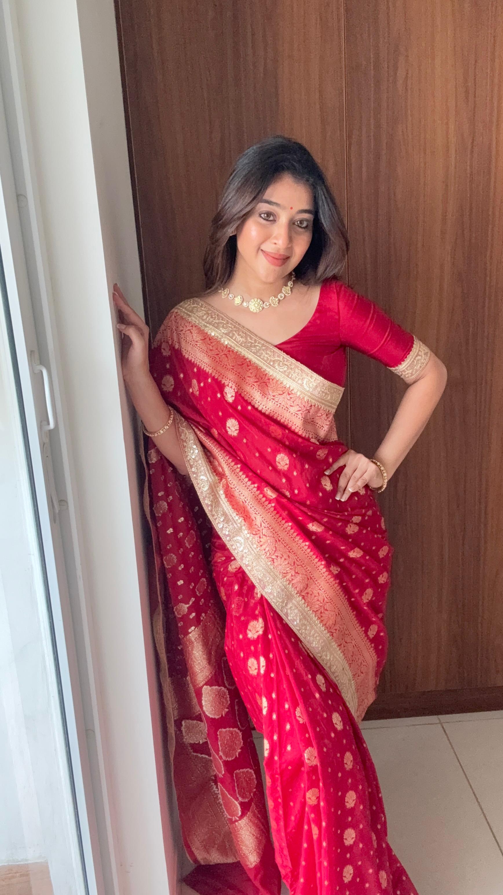 BOLLYWOOD RED - Semi Georgette silk saree