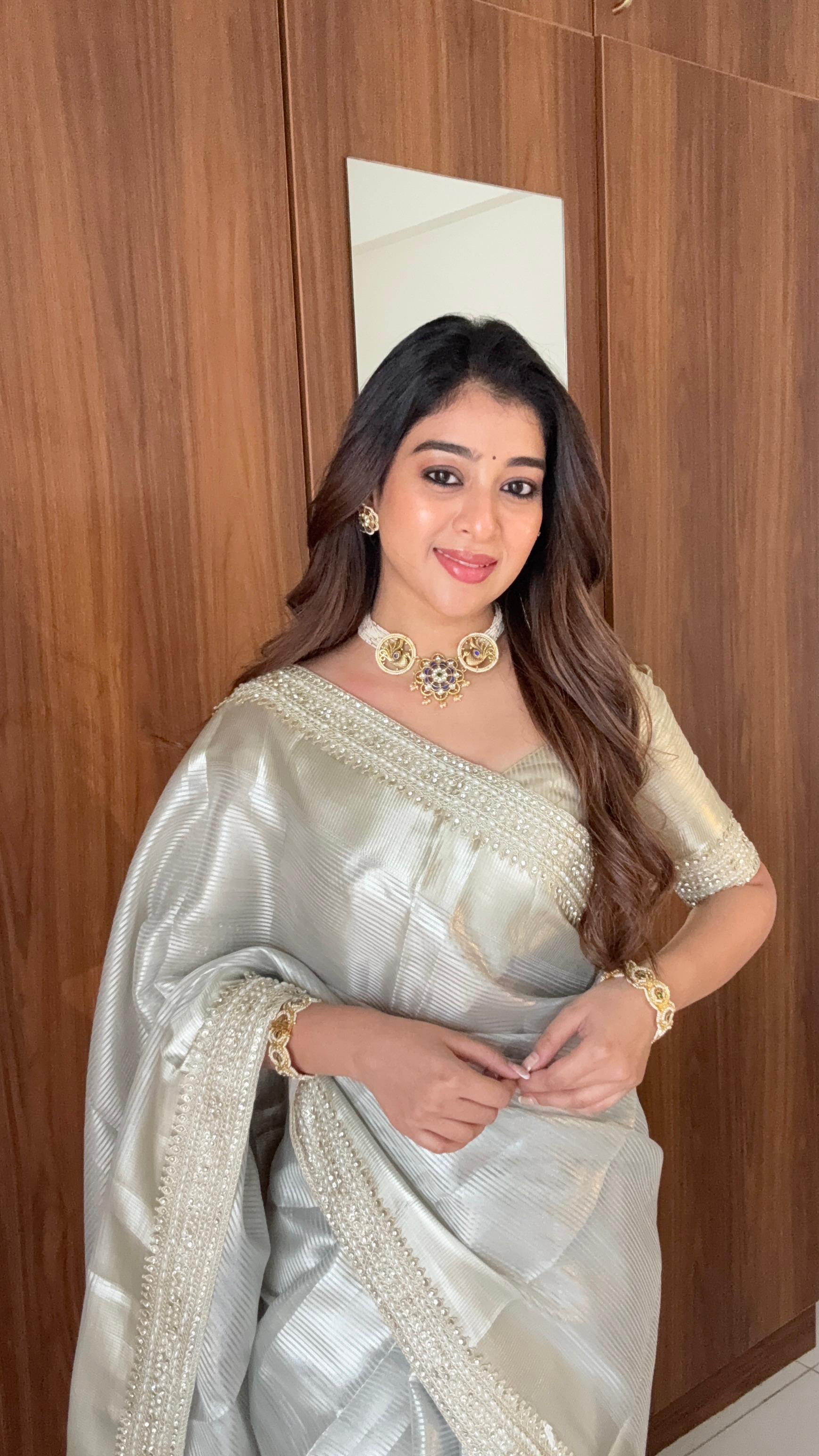 SONAKSHI - TISSUE LUXE - Banarasi silk saree in SILVER - EXCLUSIVE EDIT