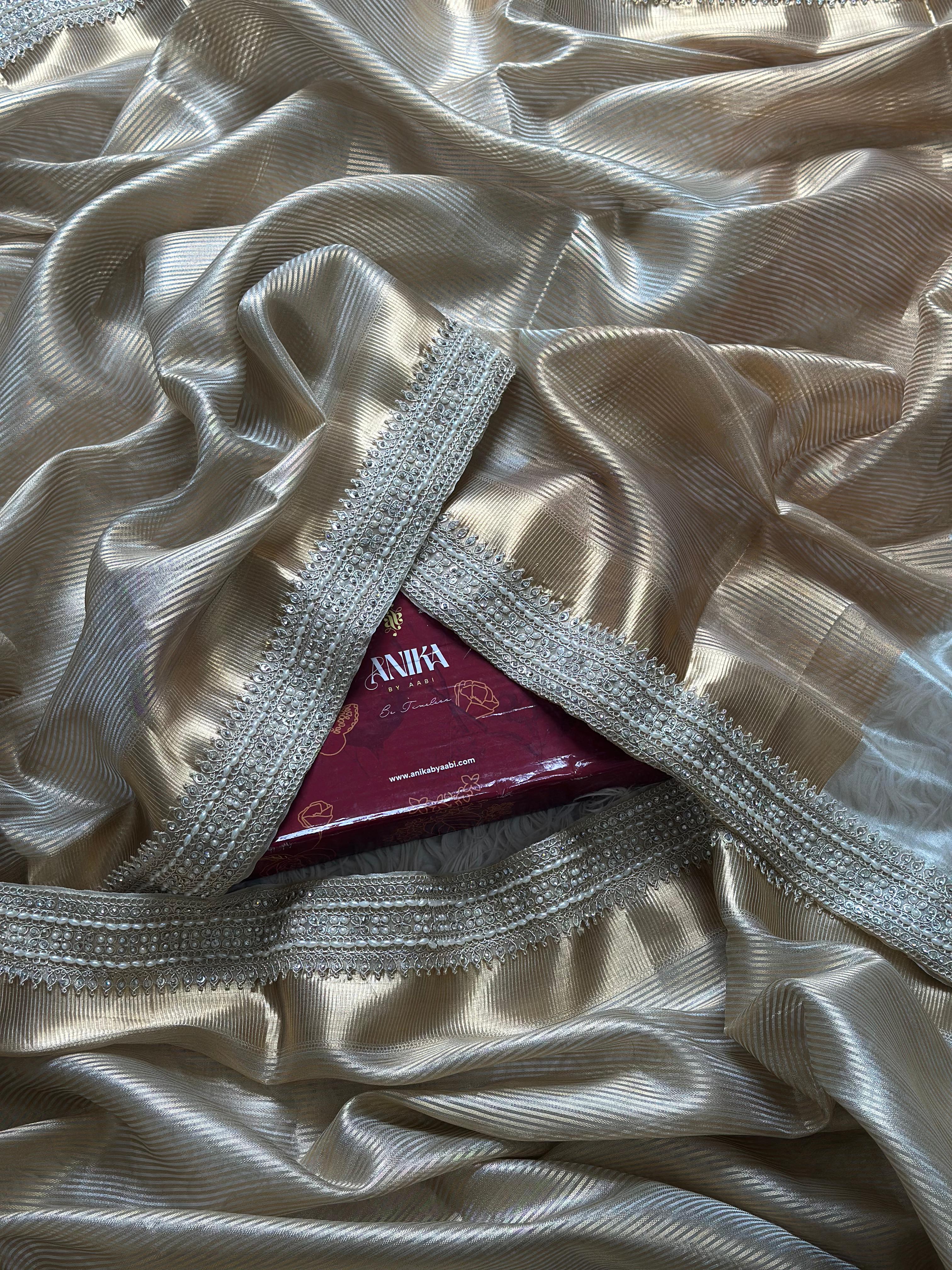 SONAKSHI - TISSUE LUXE - Banarasi silk saree in CHAMPAGNE GOLD - EXCLUSIVE EDIT