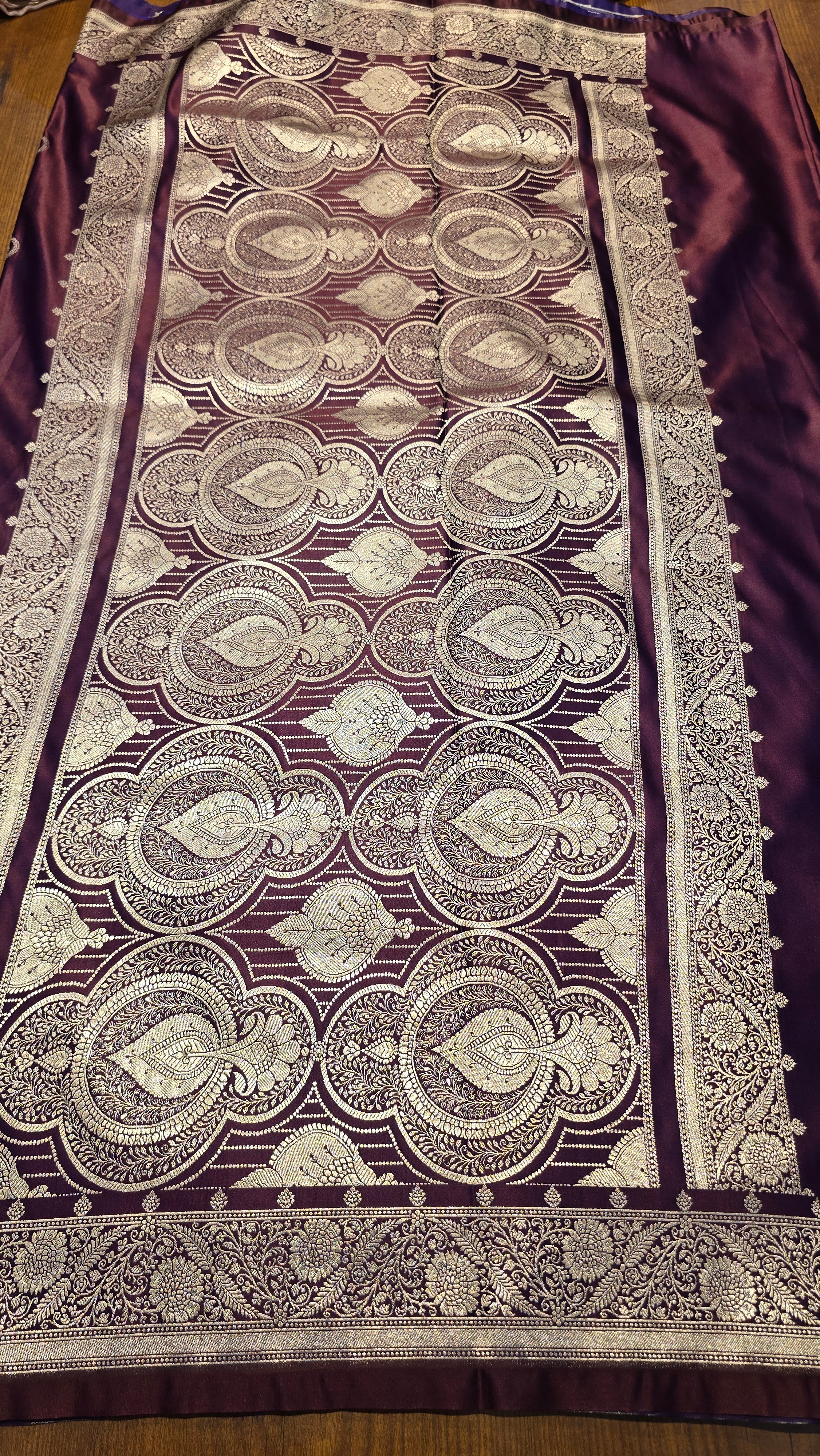 MASHRU PURPLE DUAL TONE SAREE