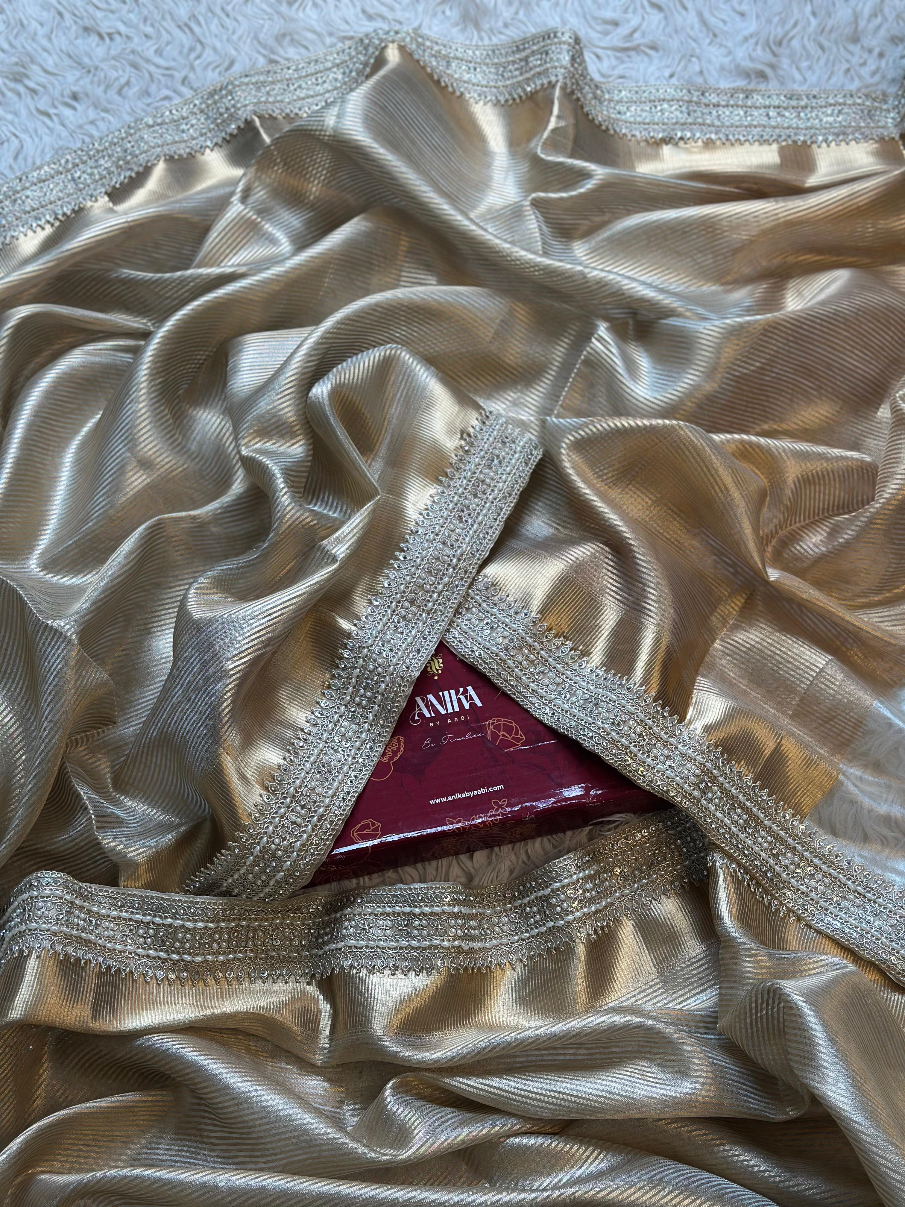 SONAKSHI - TISSUE LUXE - Banarasi silk saree in CHAMPAGNE GOLD - EXCLUSIVE EDIT