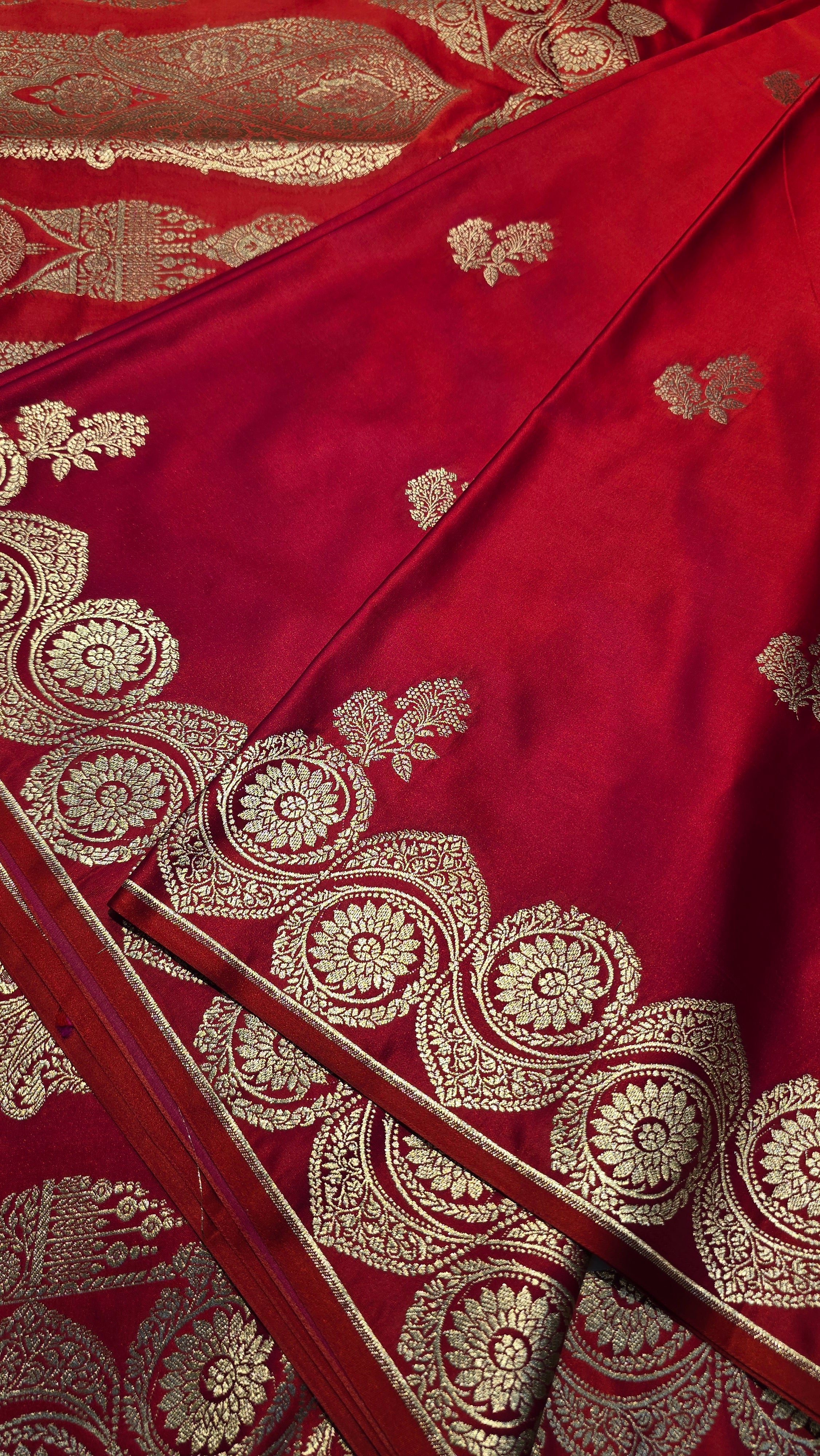 MASHRU REDDISH RANIPINK SAREE