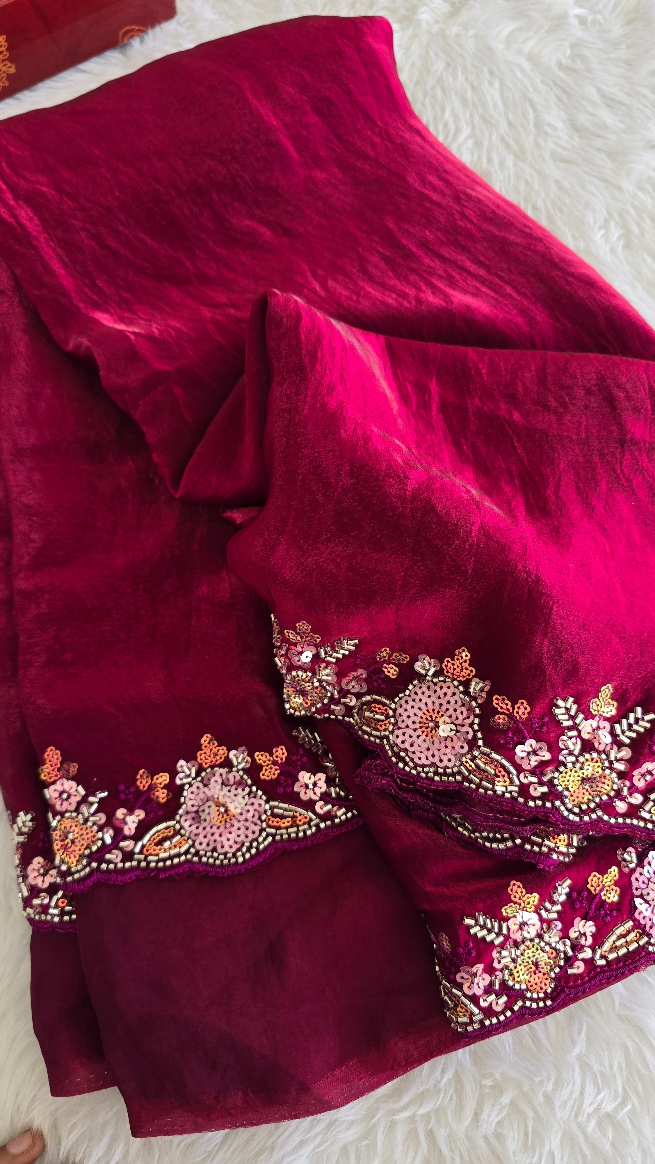 RADHIYA-DARK MAGENTA SAREE