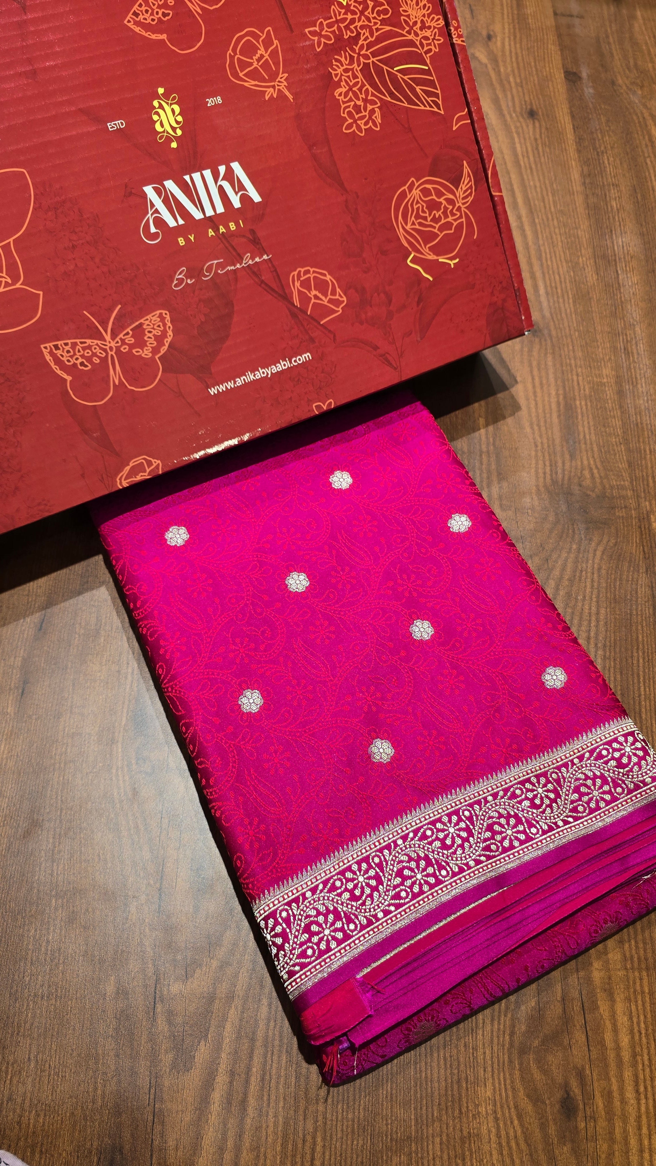 Anika's Vintage Banarasi silk - Ranipink