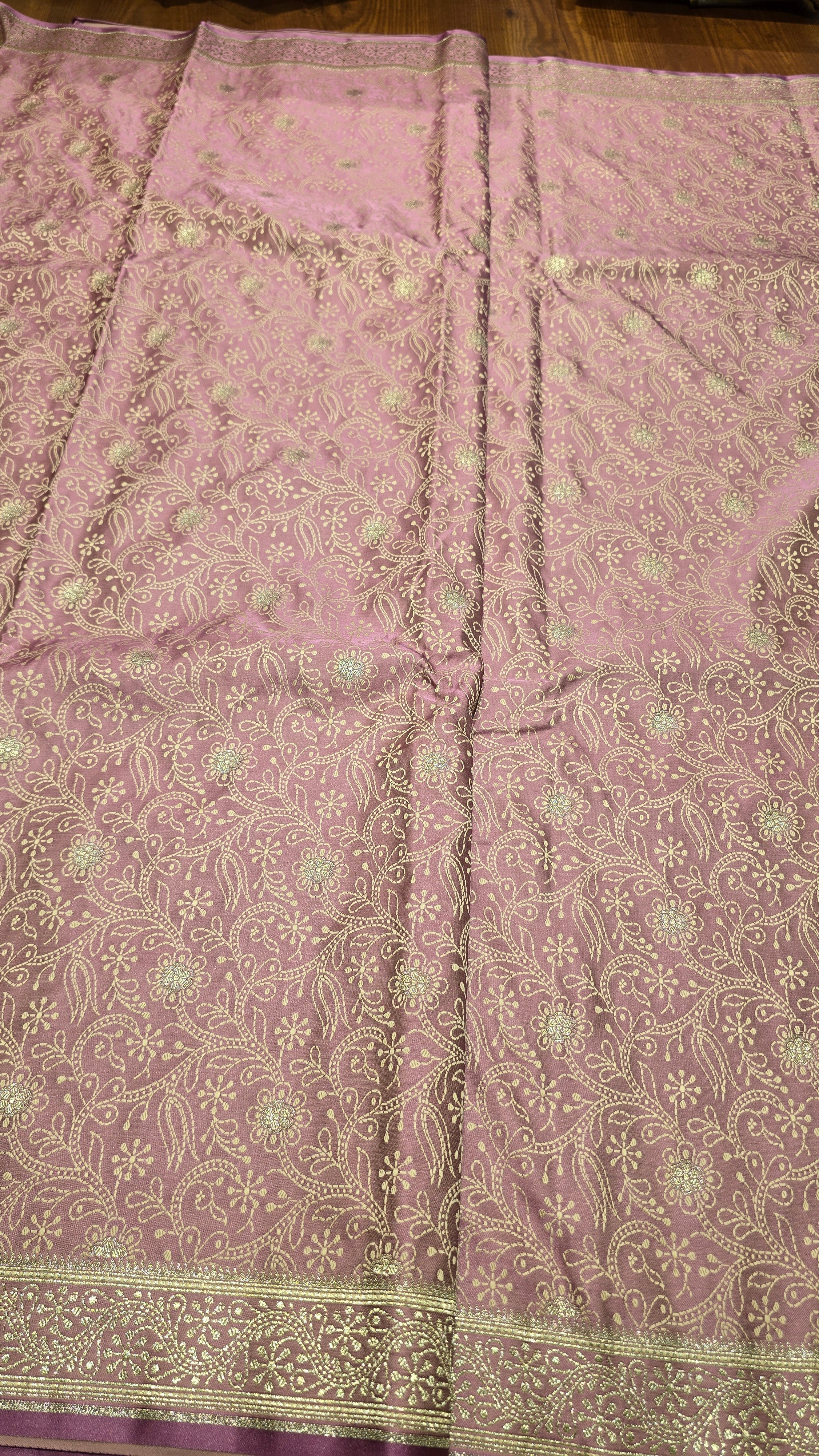 Anika's Vintage Banarasi silk -Pastel baby pink