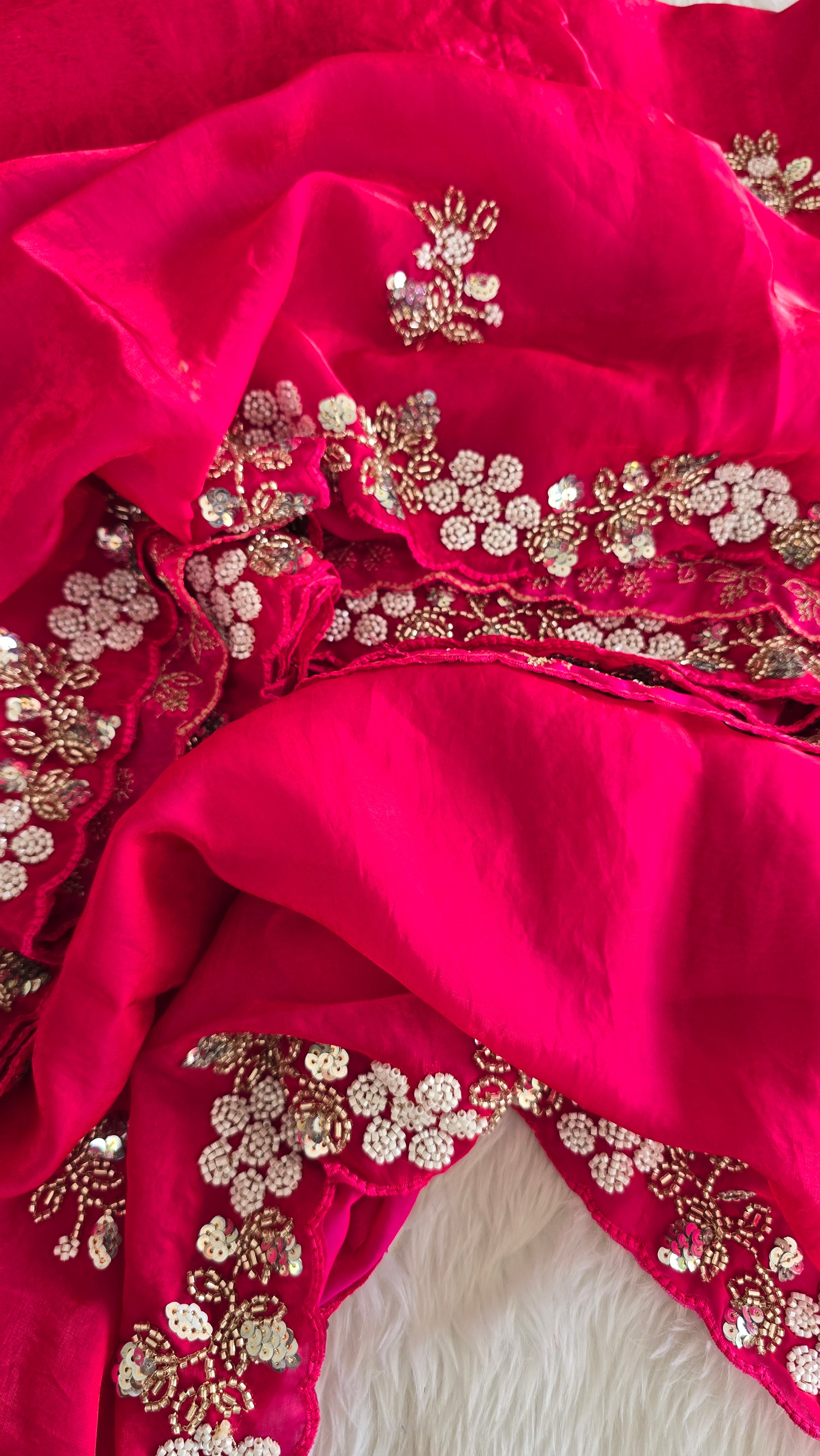 RADHIYA-DARK RANIPINK SAREE