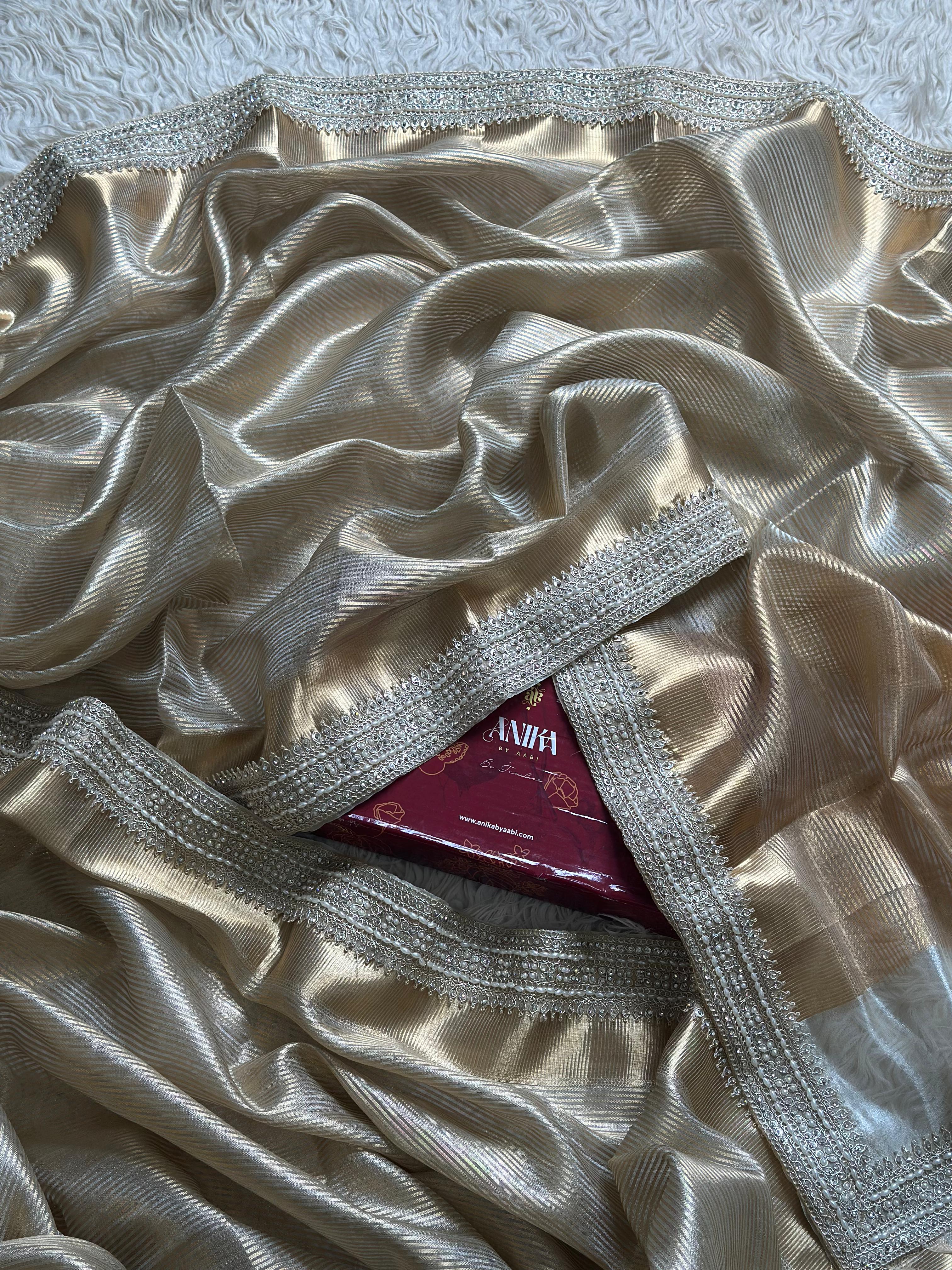 SONAKSHI - TISSUE LUXE - Banarasi silk saree in CHAMPAGNE GOLD - EXCLUSIVE EDIT