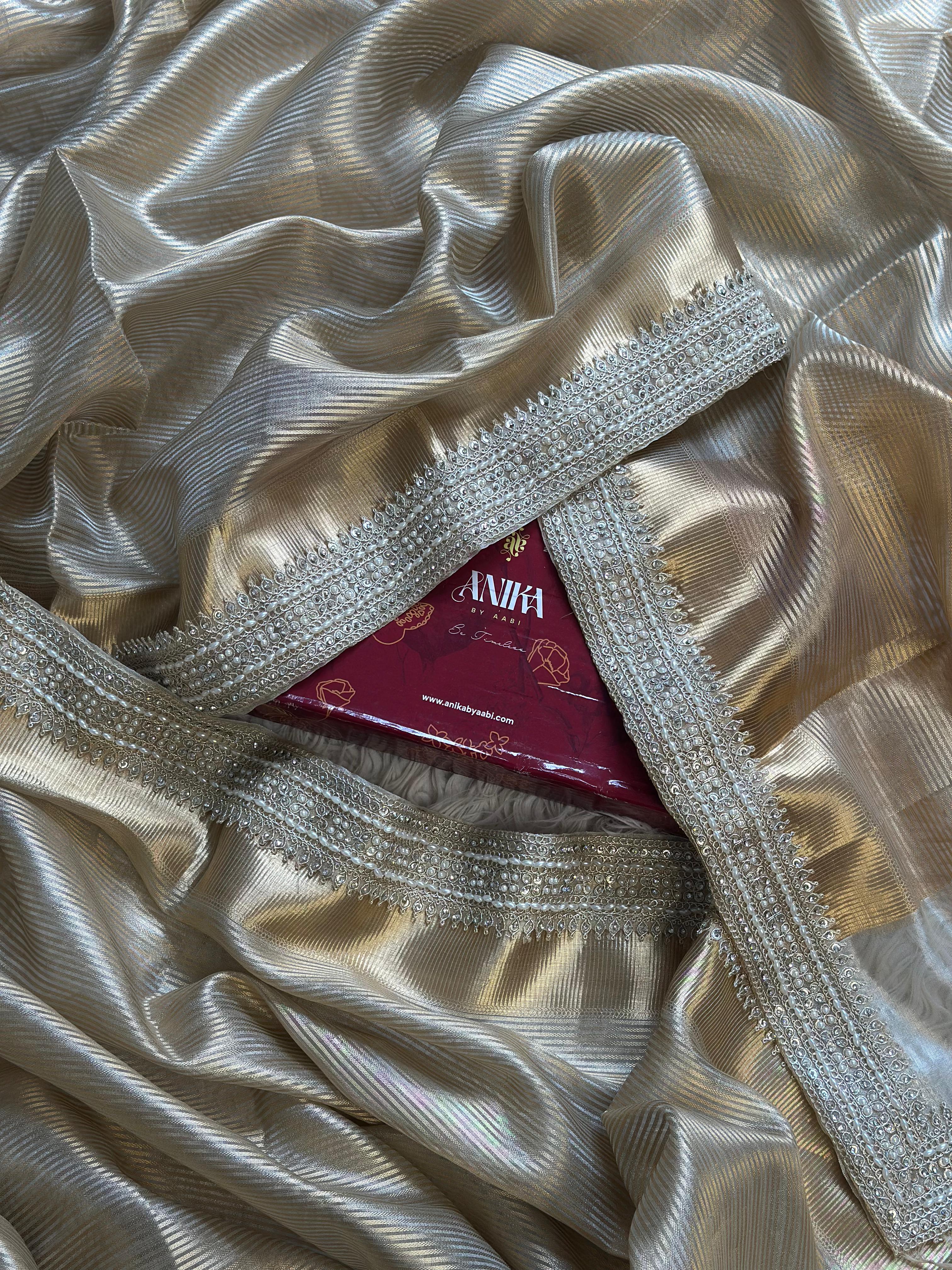 SONAKSHI - TISSUE LUXE - Banarasi silk saree in CHAMPAGNE GOLD - EXCLUSIVE EDIT