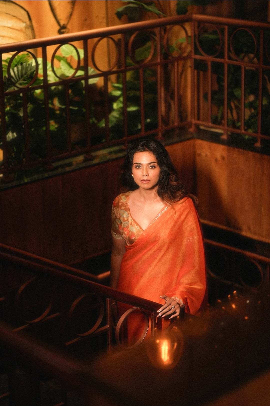 Anika's Cosmic Orange Designer Saree -Anaya Festive Edit A27
