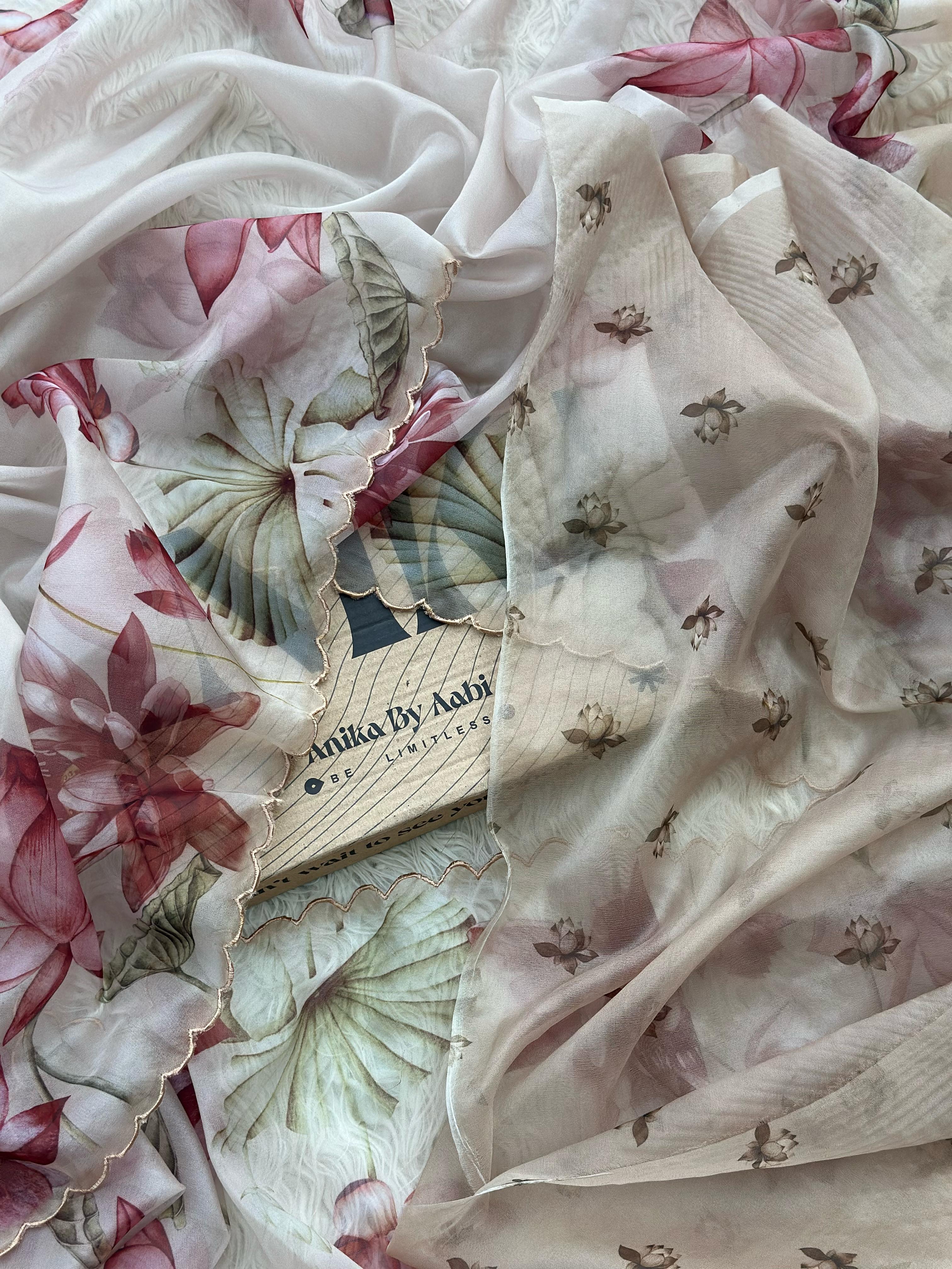 SITARA - FLORAL KORA ORGANZA  SAREE