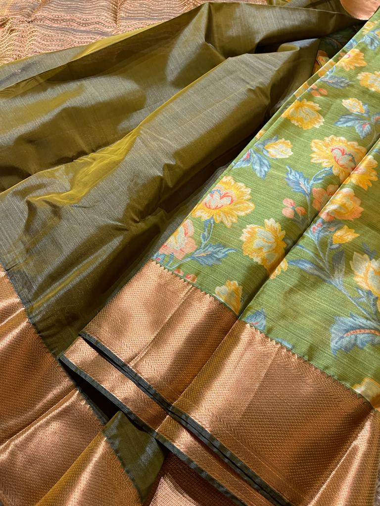 SWAYAMVARAM FLORA- GREEN SAREE