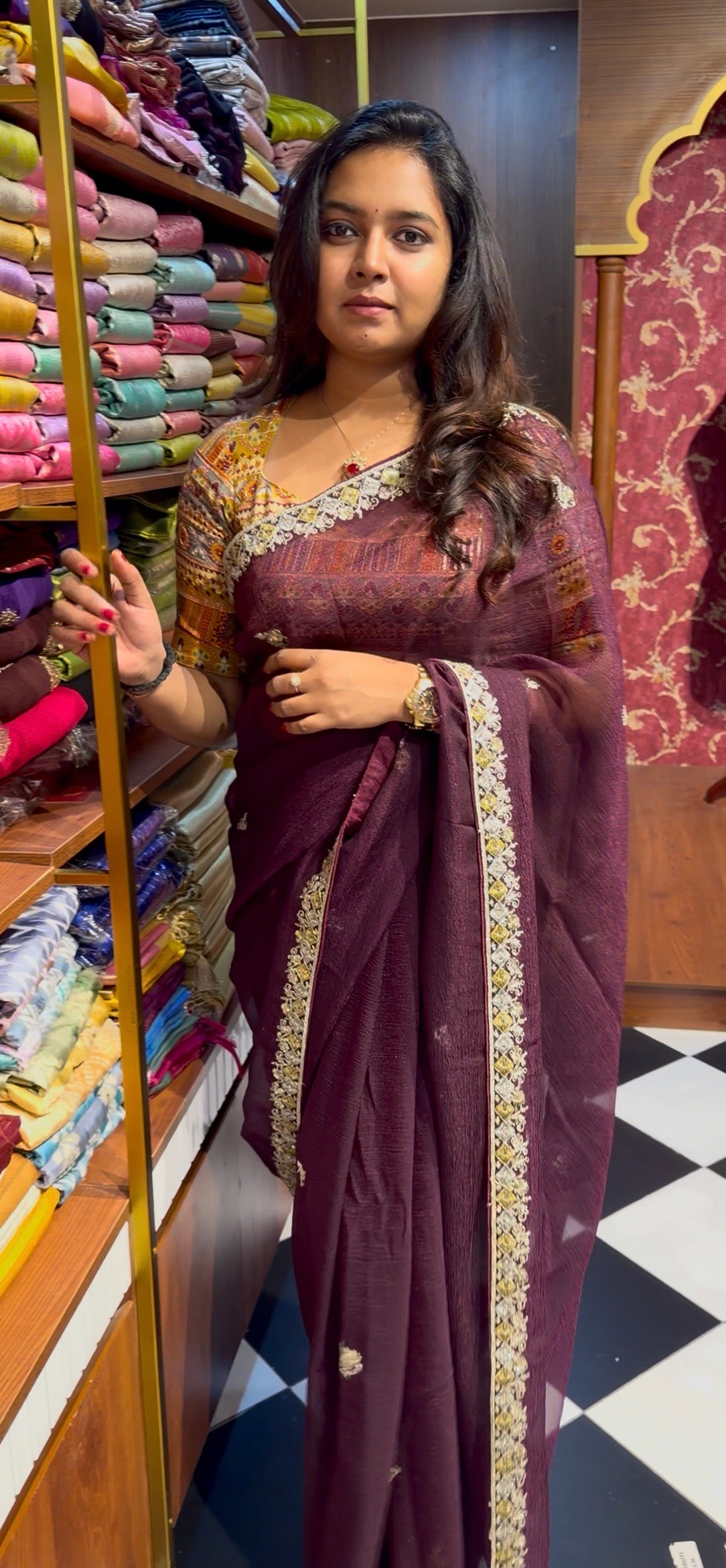 Anika's plum Designer Saree -Anaya Festive Edit A99
