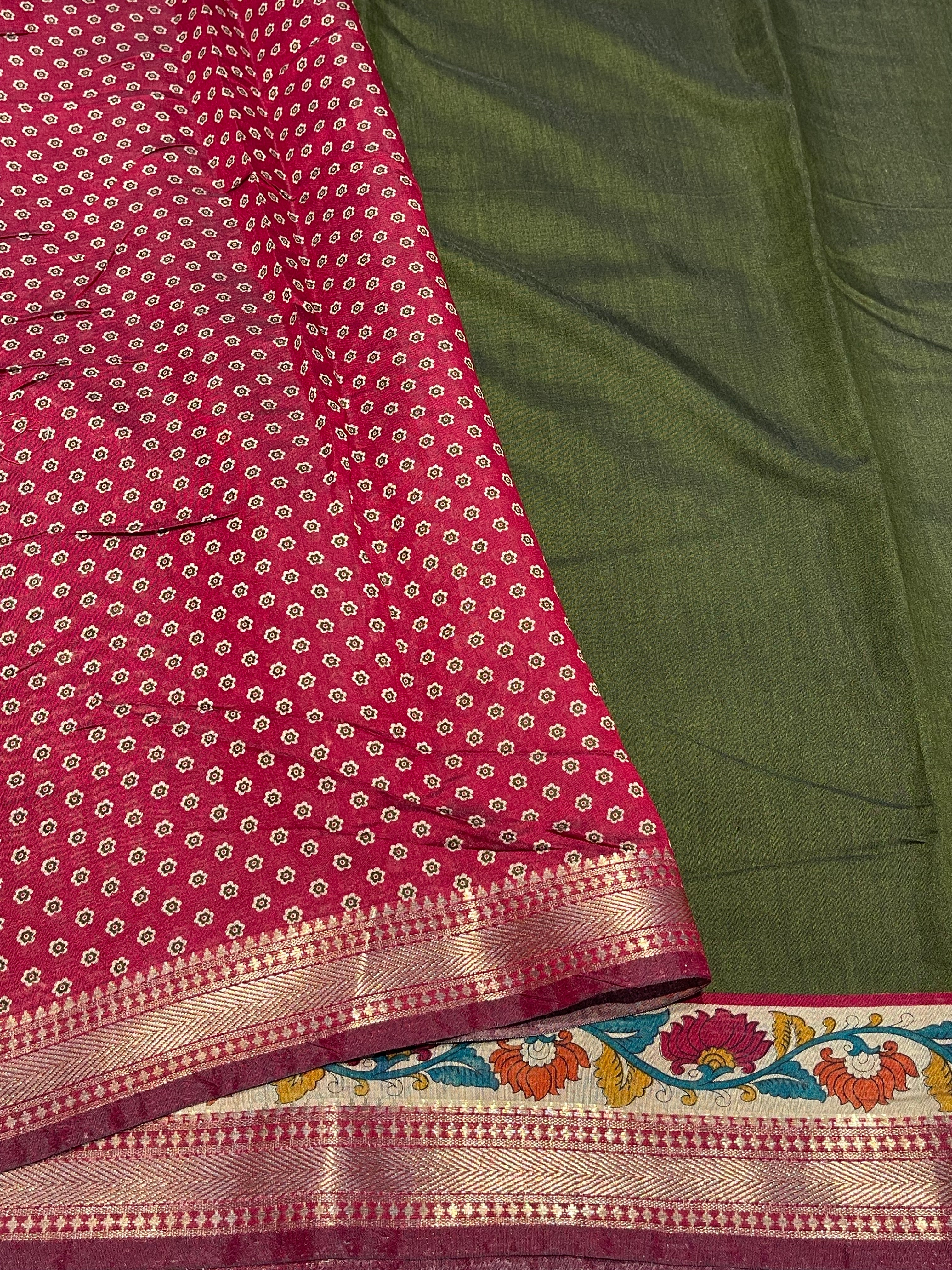 MANGALA - GREEN COTTON SILK SAREE