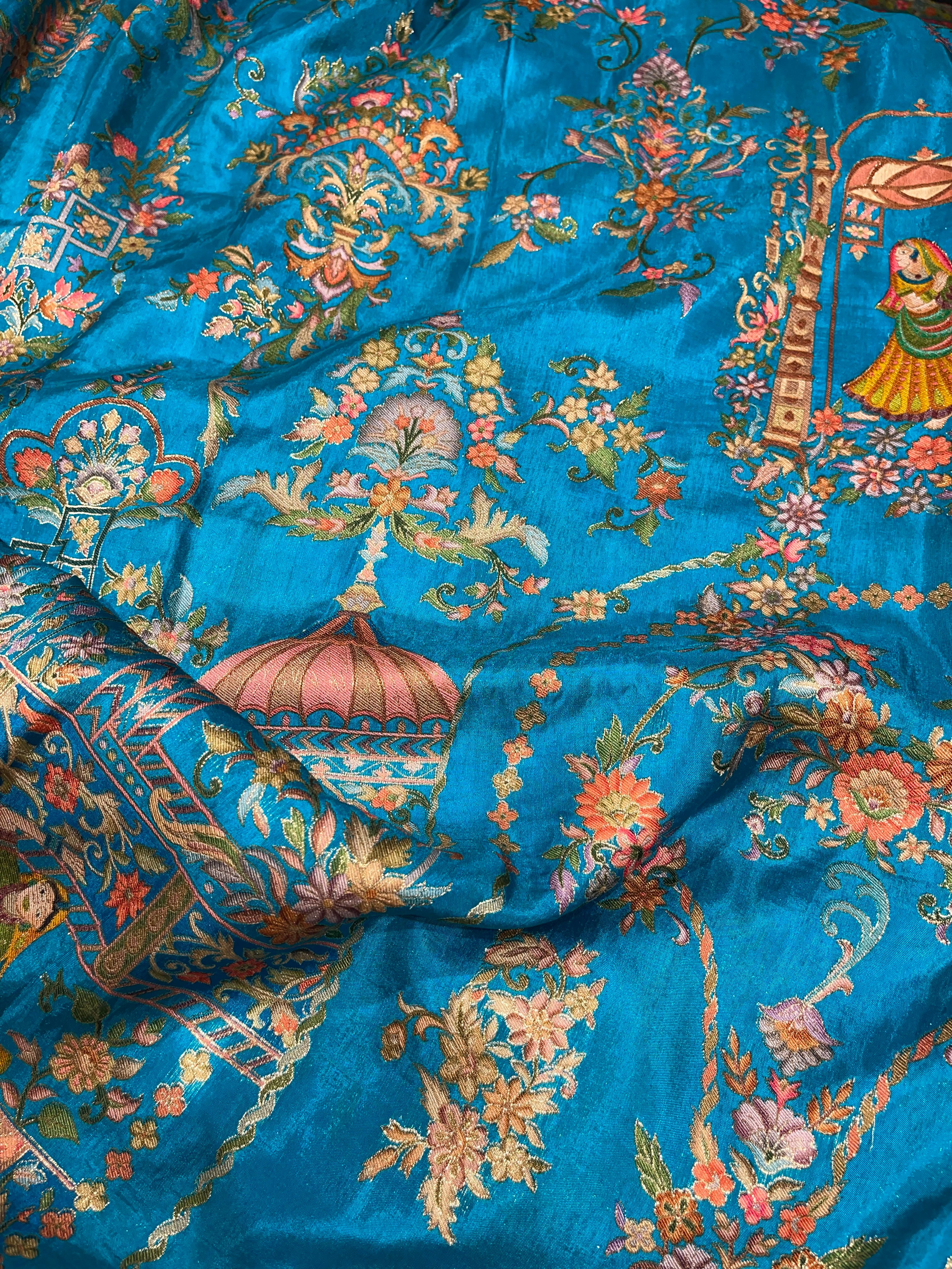Pashmina silk saree - RAMABLUE PS04