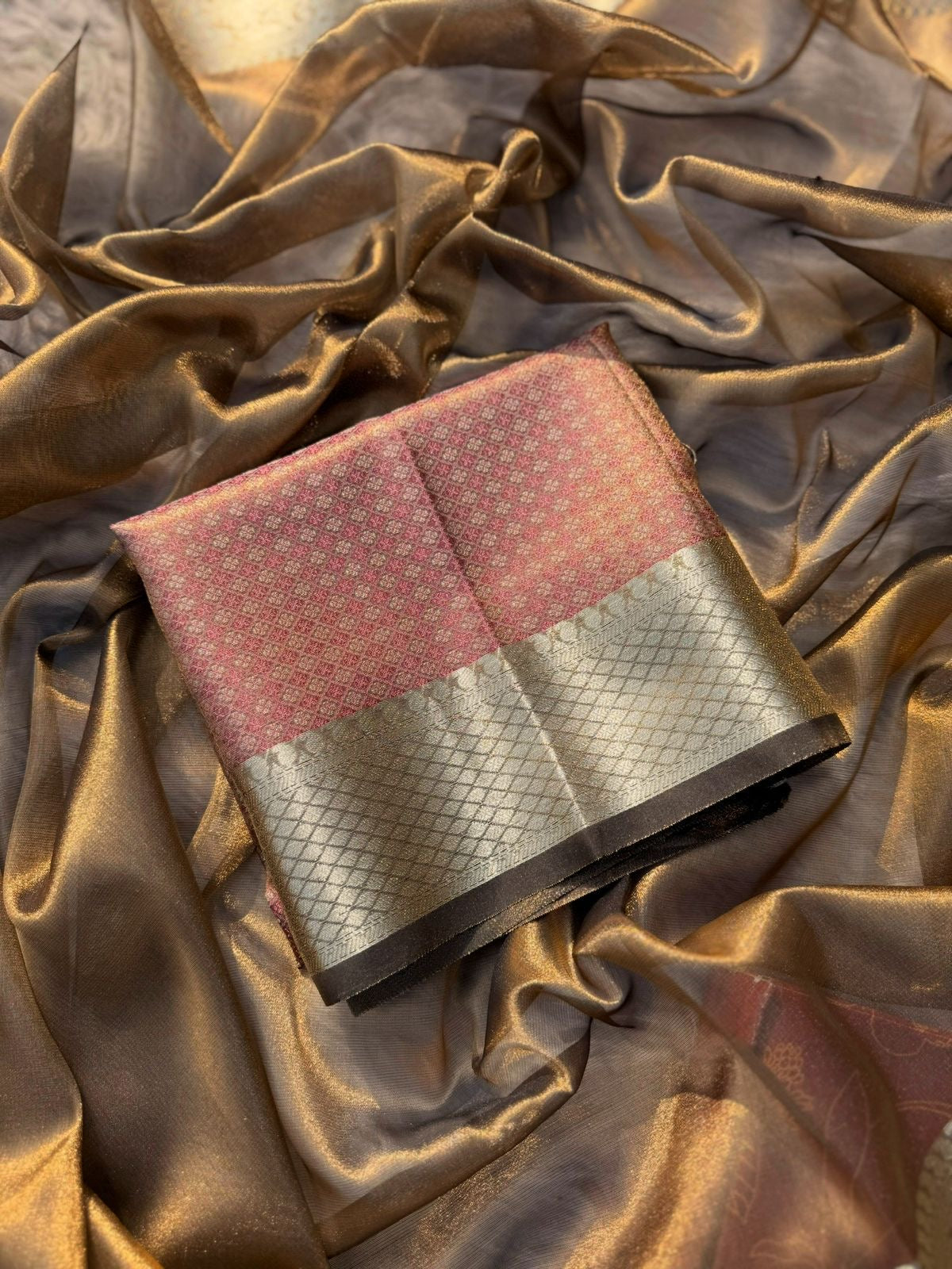 Anika’s Bronze Tissue silk saree - AB0027