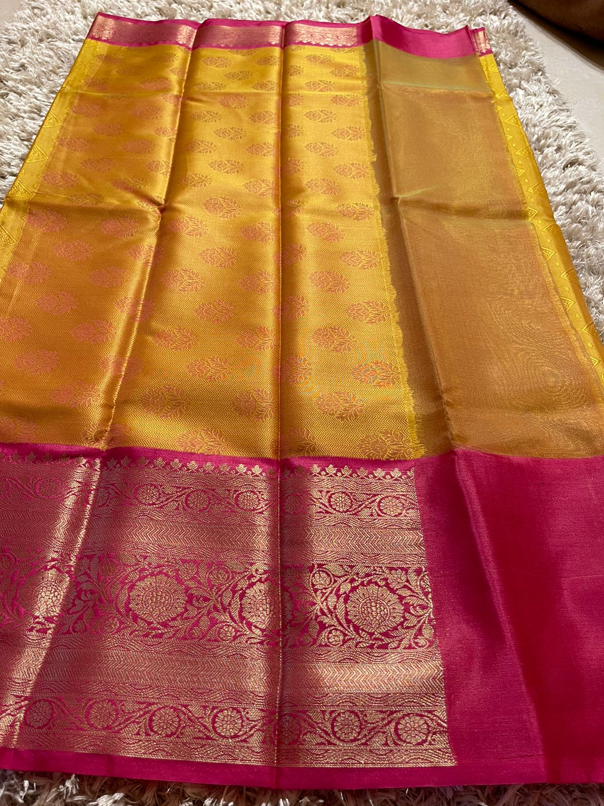 KORA-YELLOW FLORA SAREE