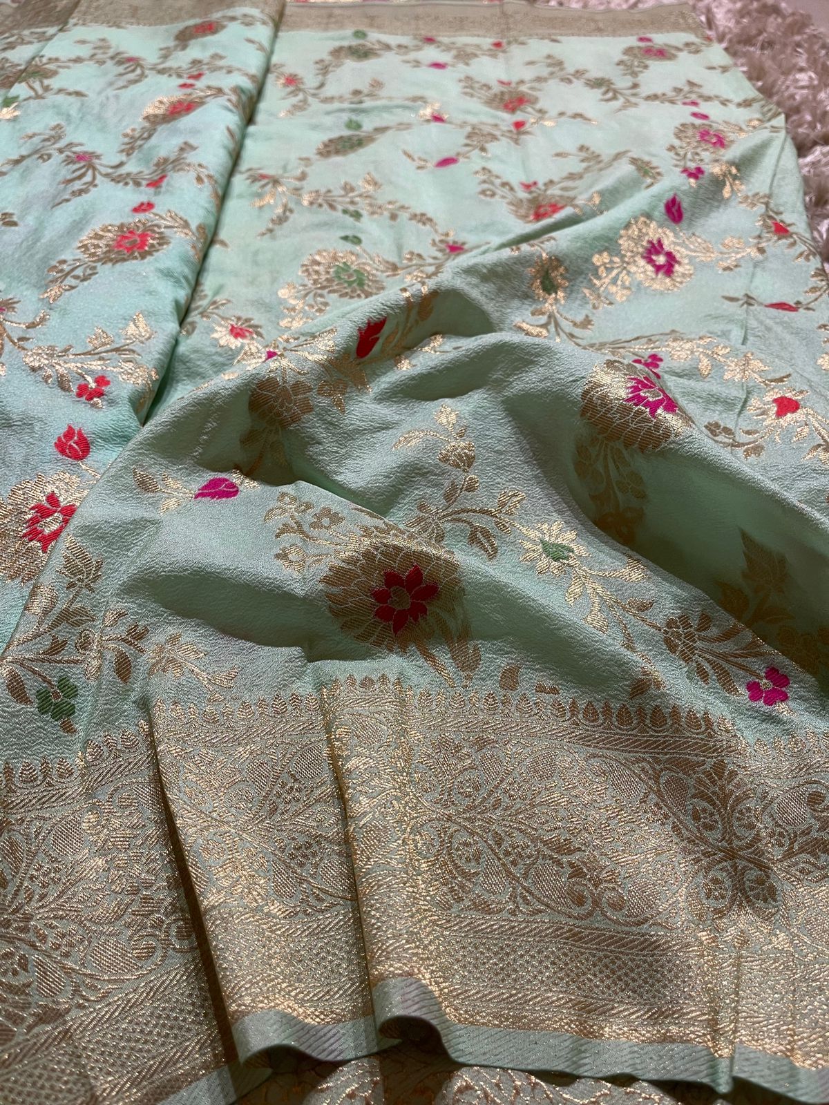 KASI -PASTEL SEA GREEN SAREE