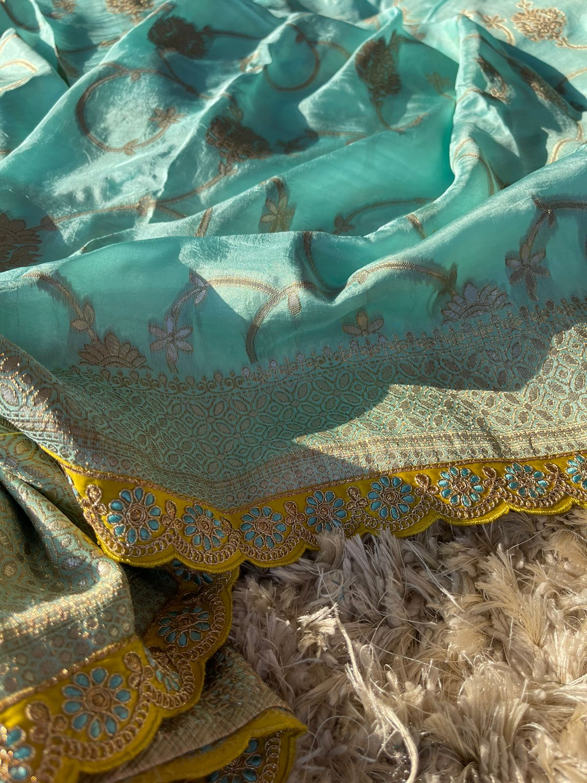 SUHA- SEA BLUE SAREE